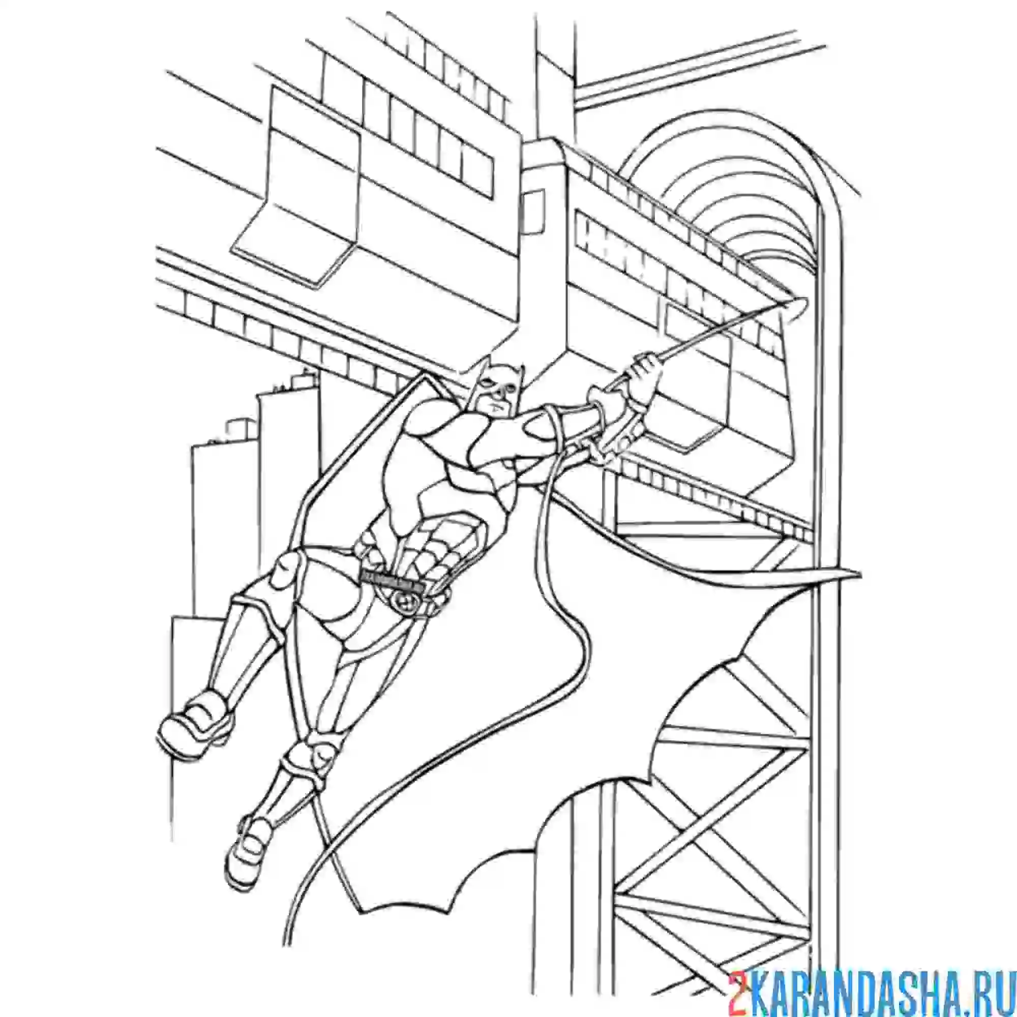 Раскраска бэтмен спасает метро