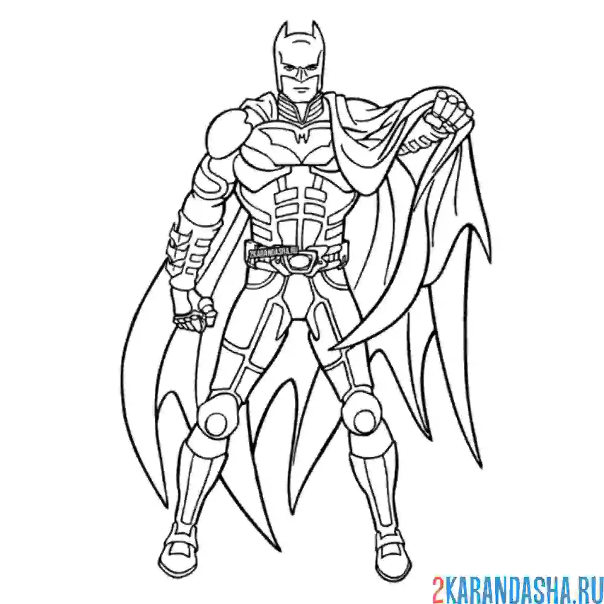 Раскраска бэтмен супергерой человек