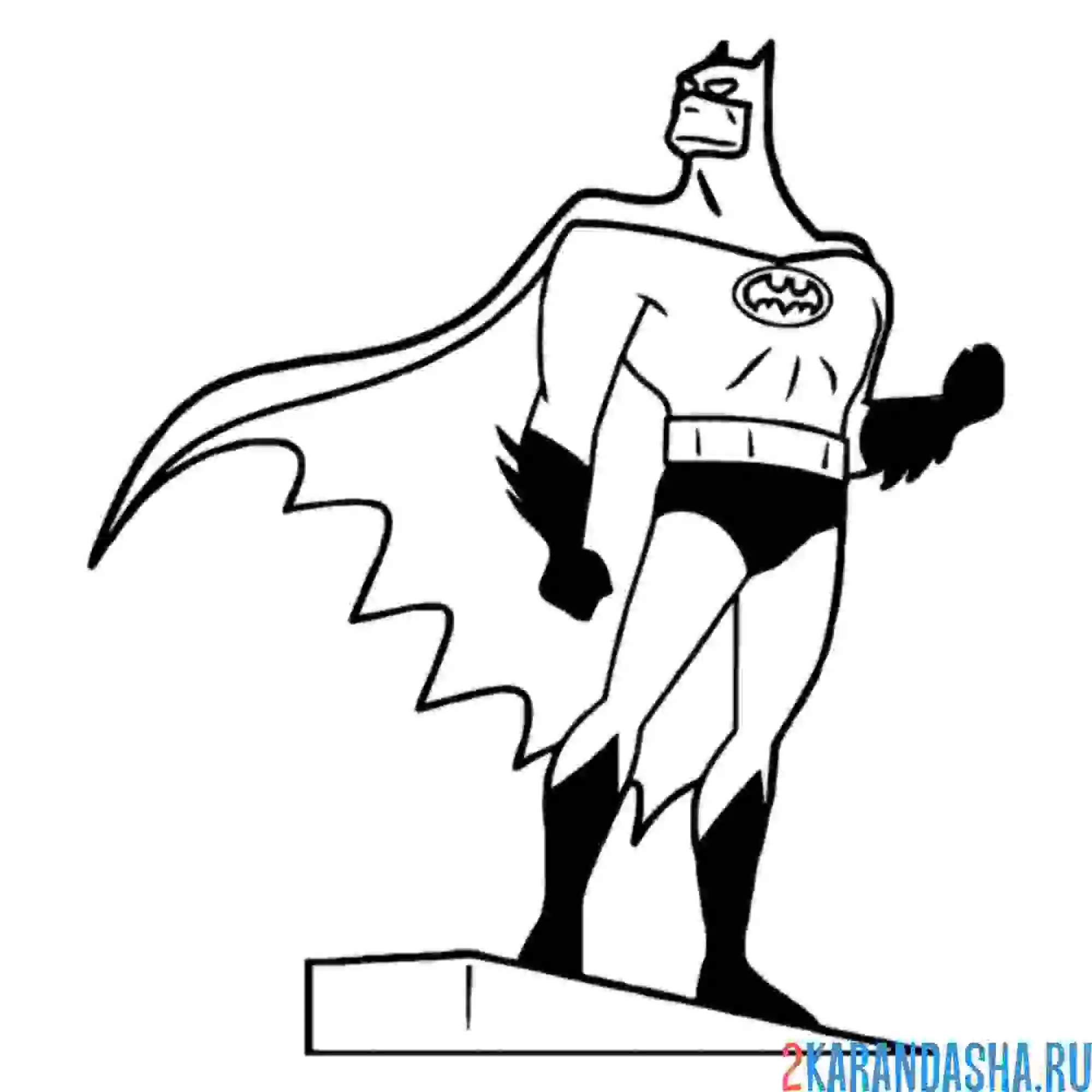 Раскраска бэтмен в плаще