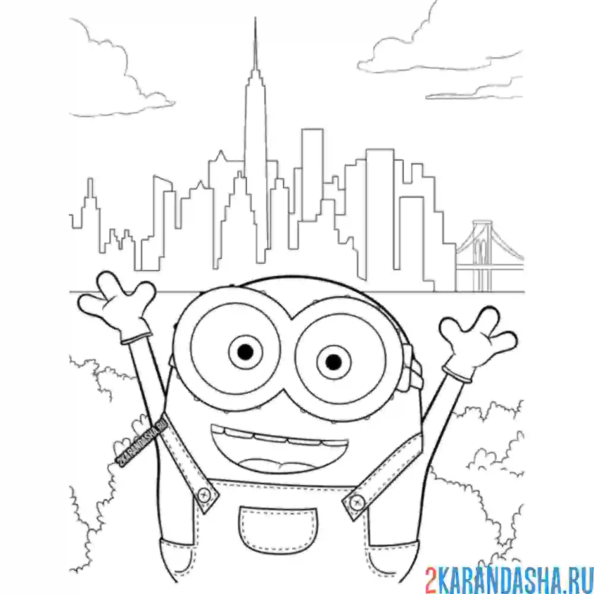 Раскраска боб в нью-йорке