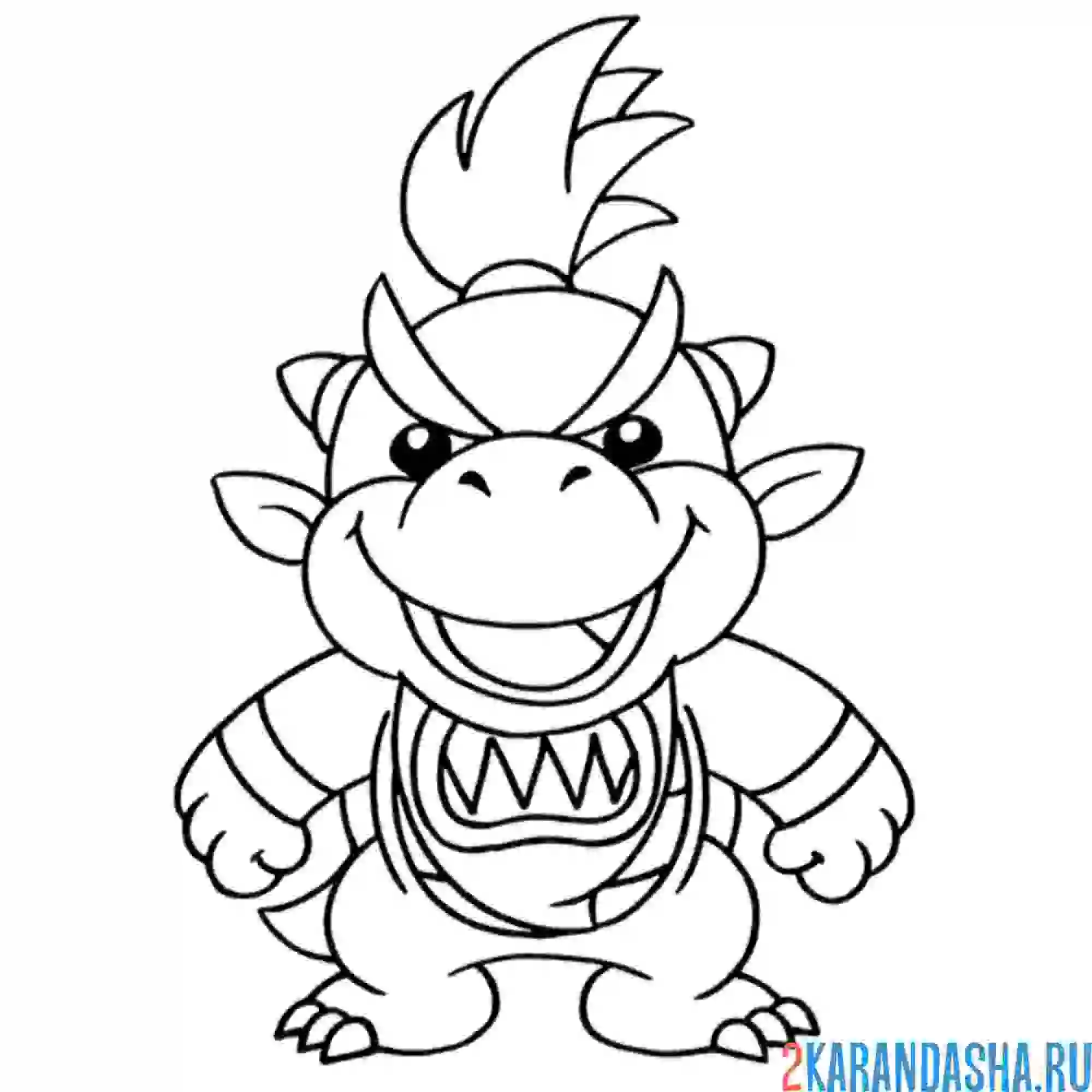 Раскраска bowser junior марио