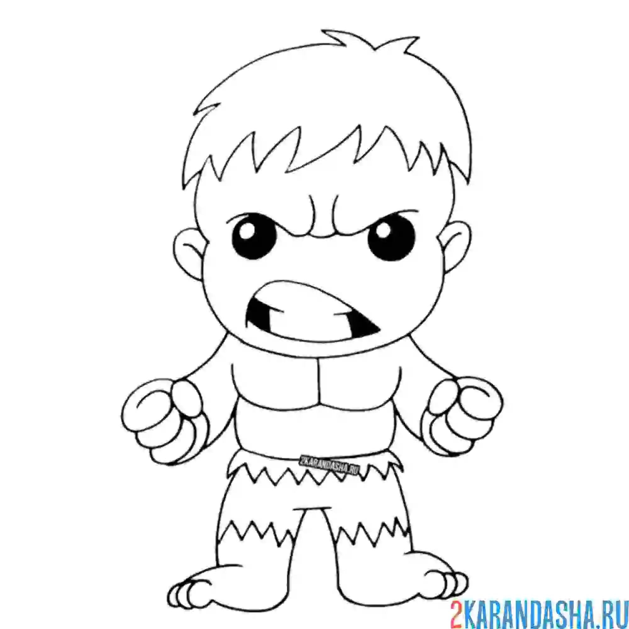 Раскраска человек халк