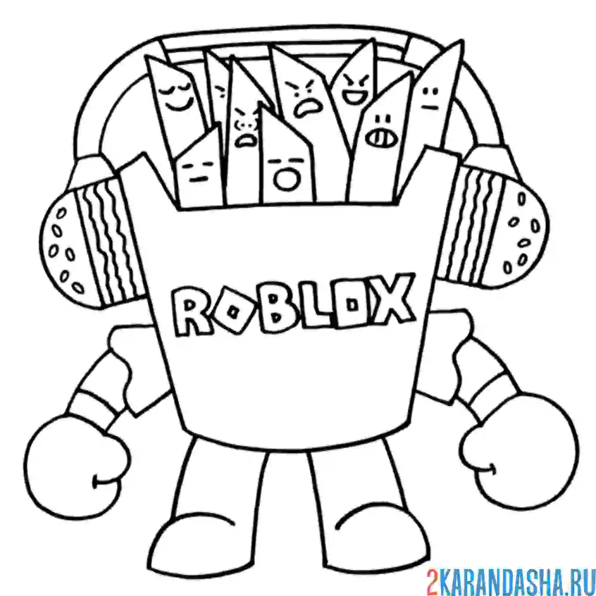 Раскраска gang o fries роблока картофель фри