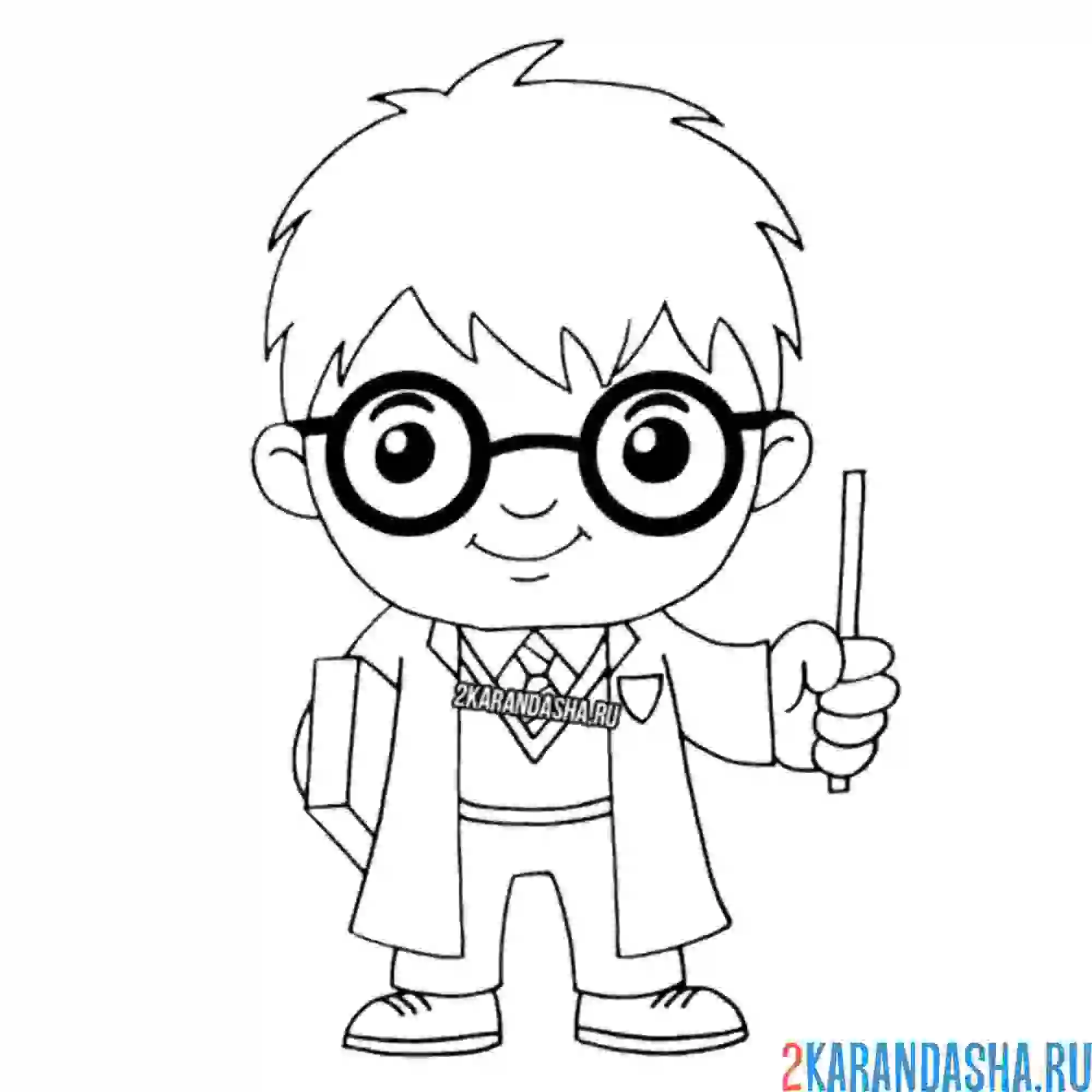 Раскраска гарри поттер легкий рисунок