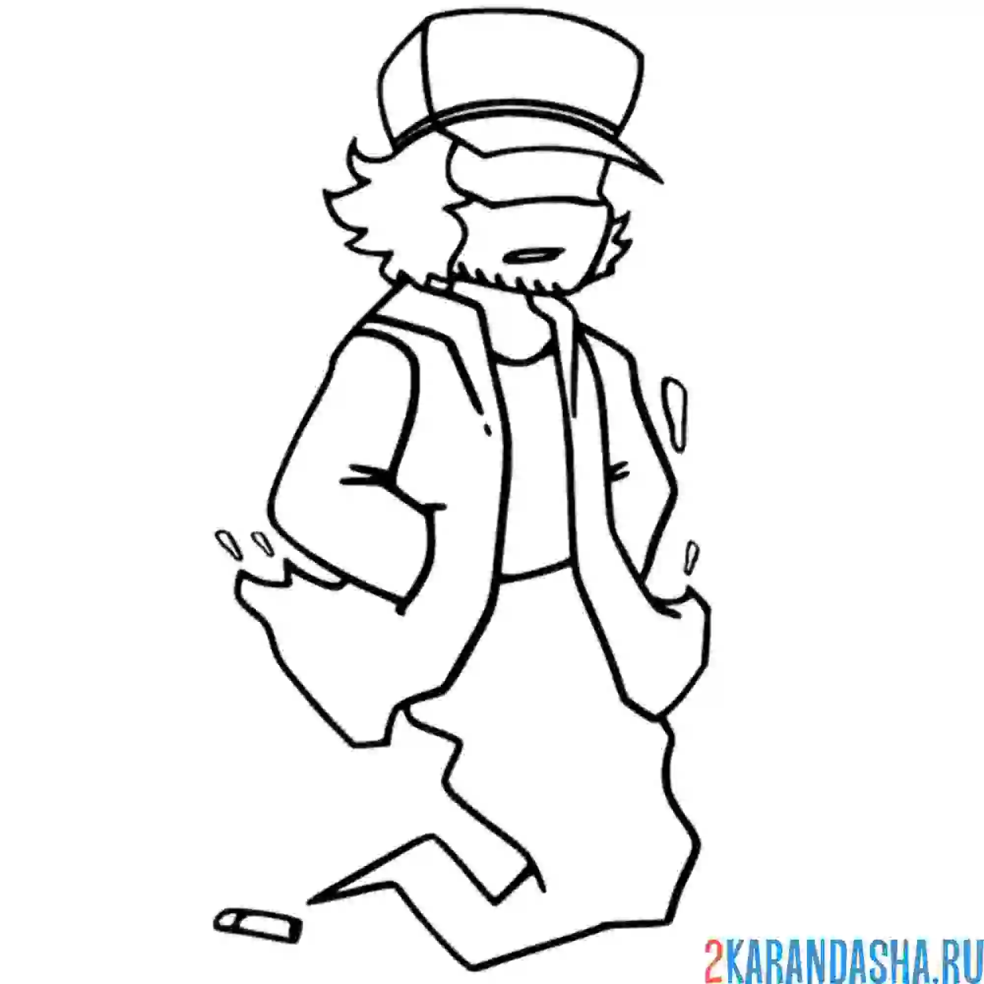 Раскраска гарселло призрак fnf