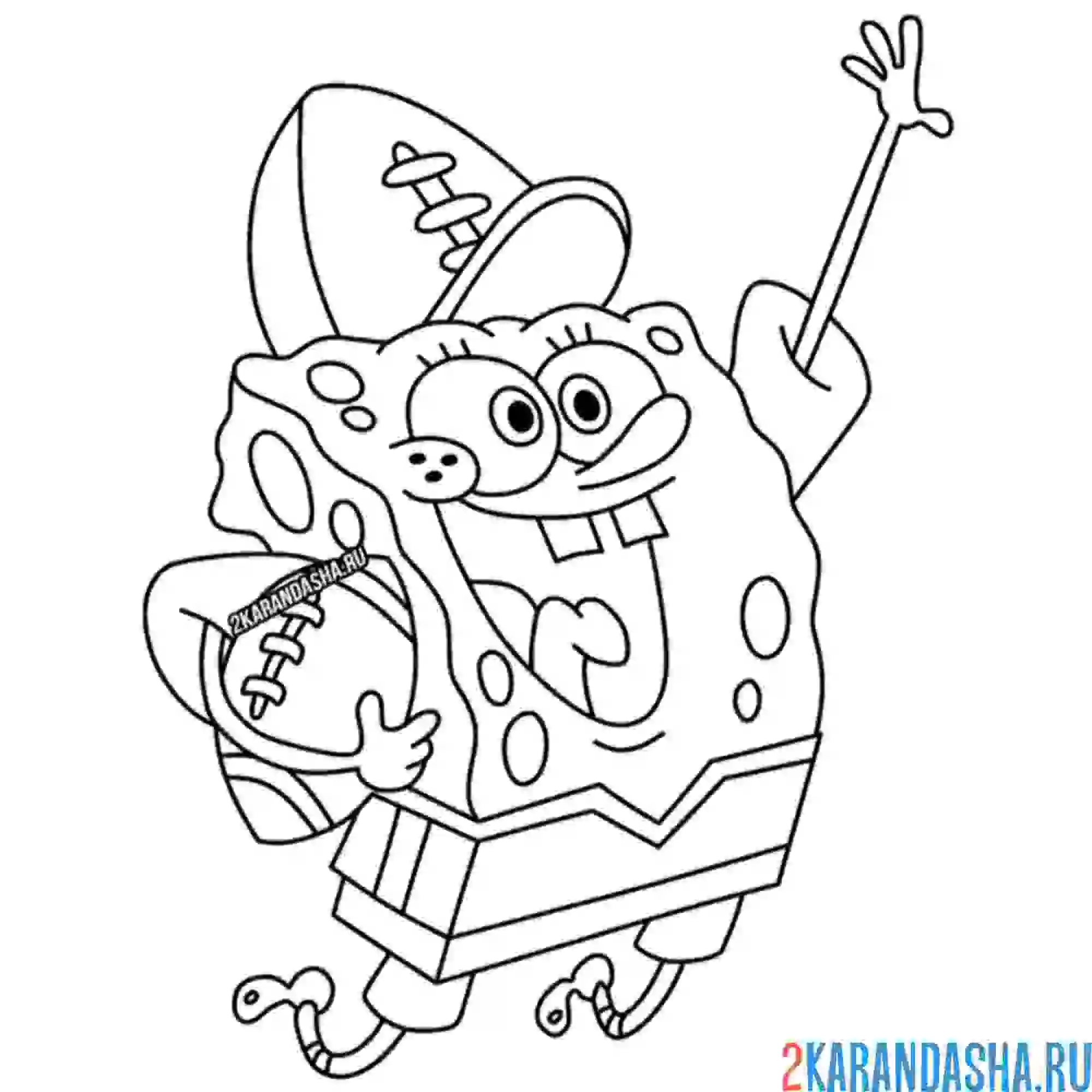 Раскраска губка боб американский футбол