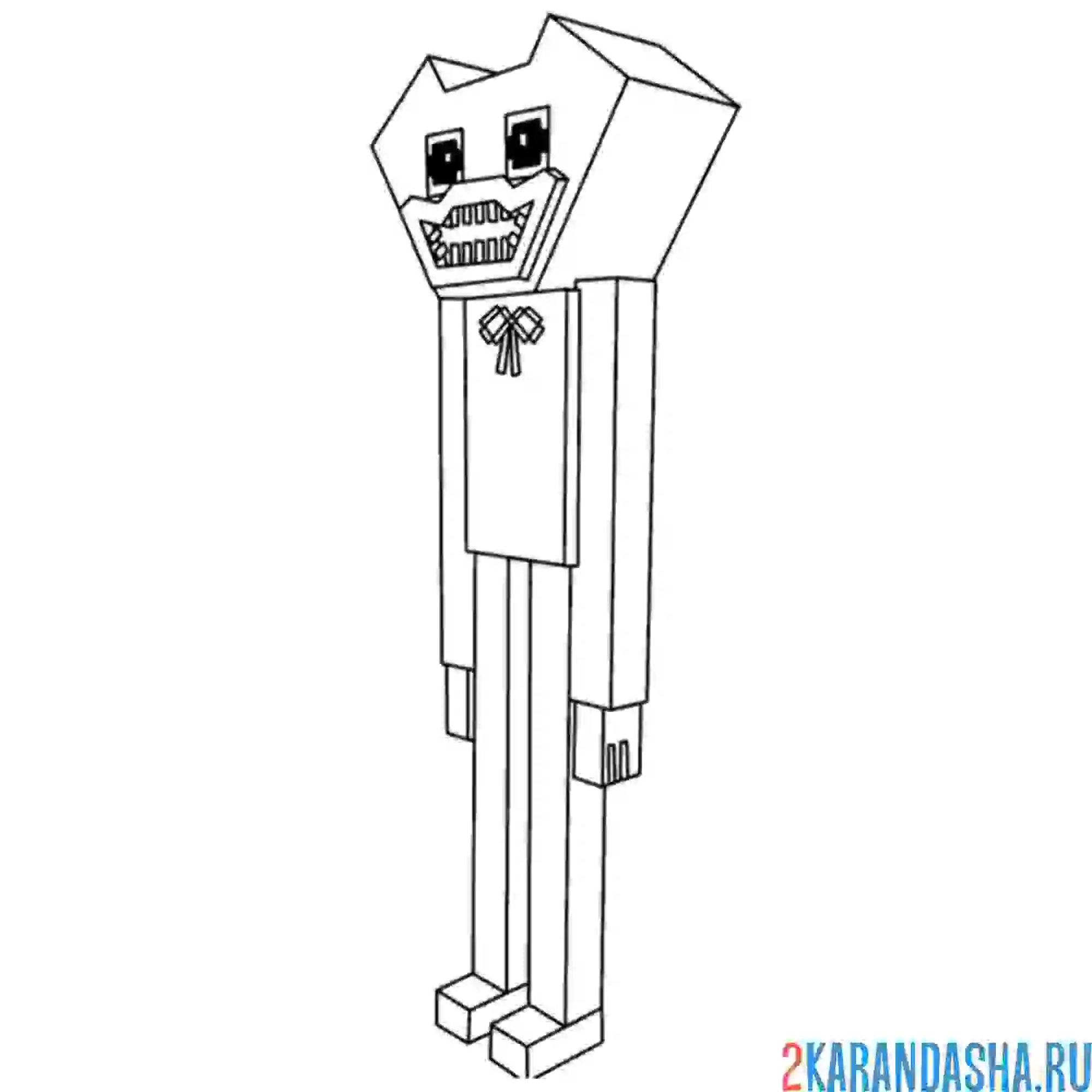 Раскраска хагги вагги майнкрафт