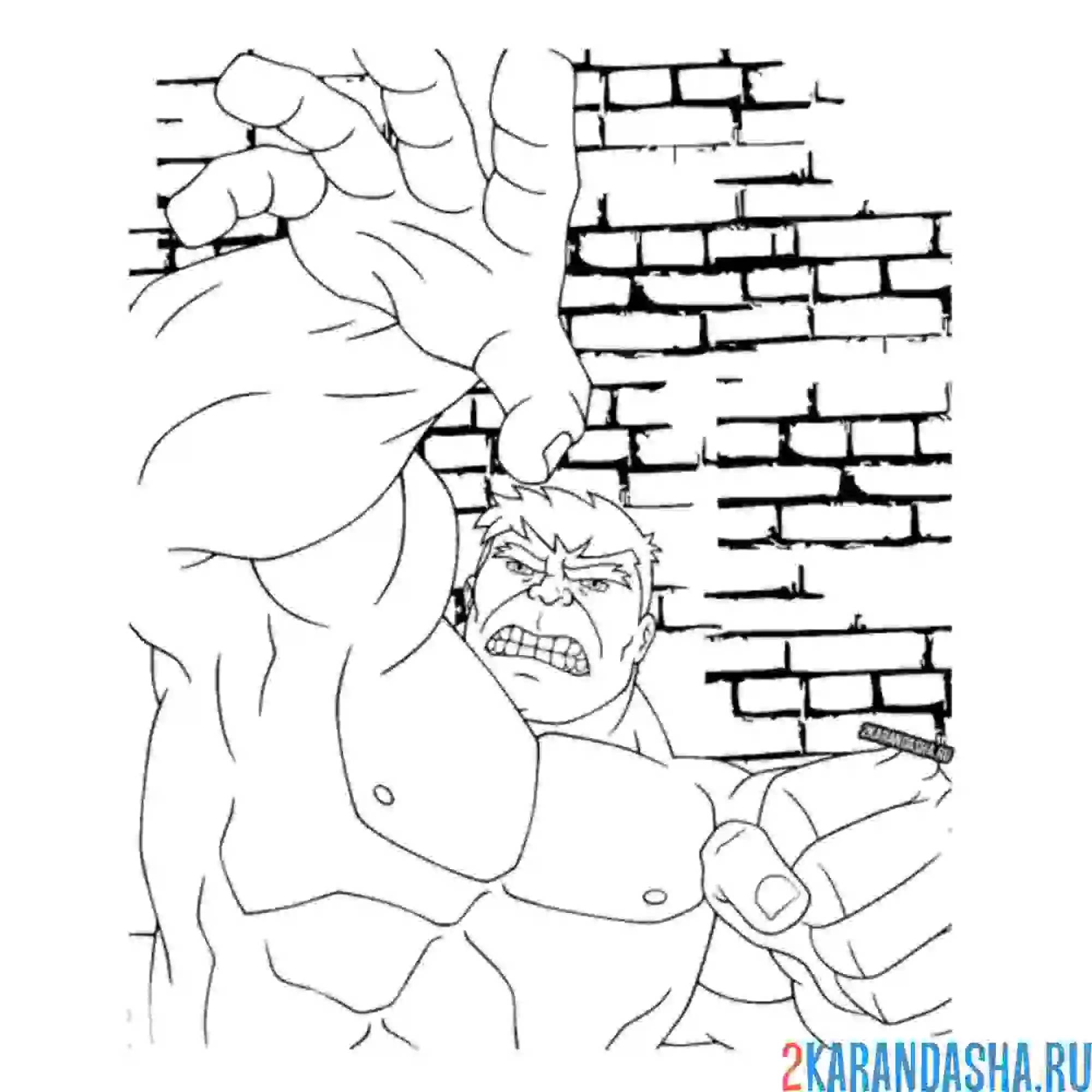 Раскраска халк герой