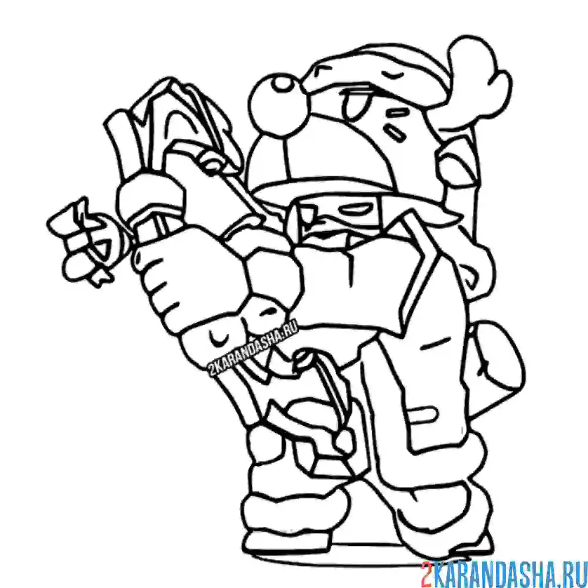 Раскраска хо-хо-хо бо новогодний