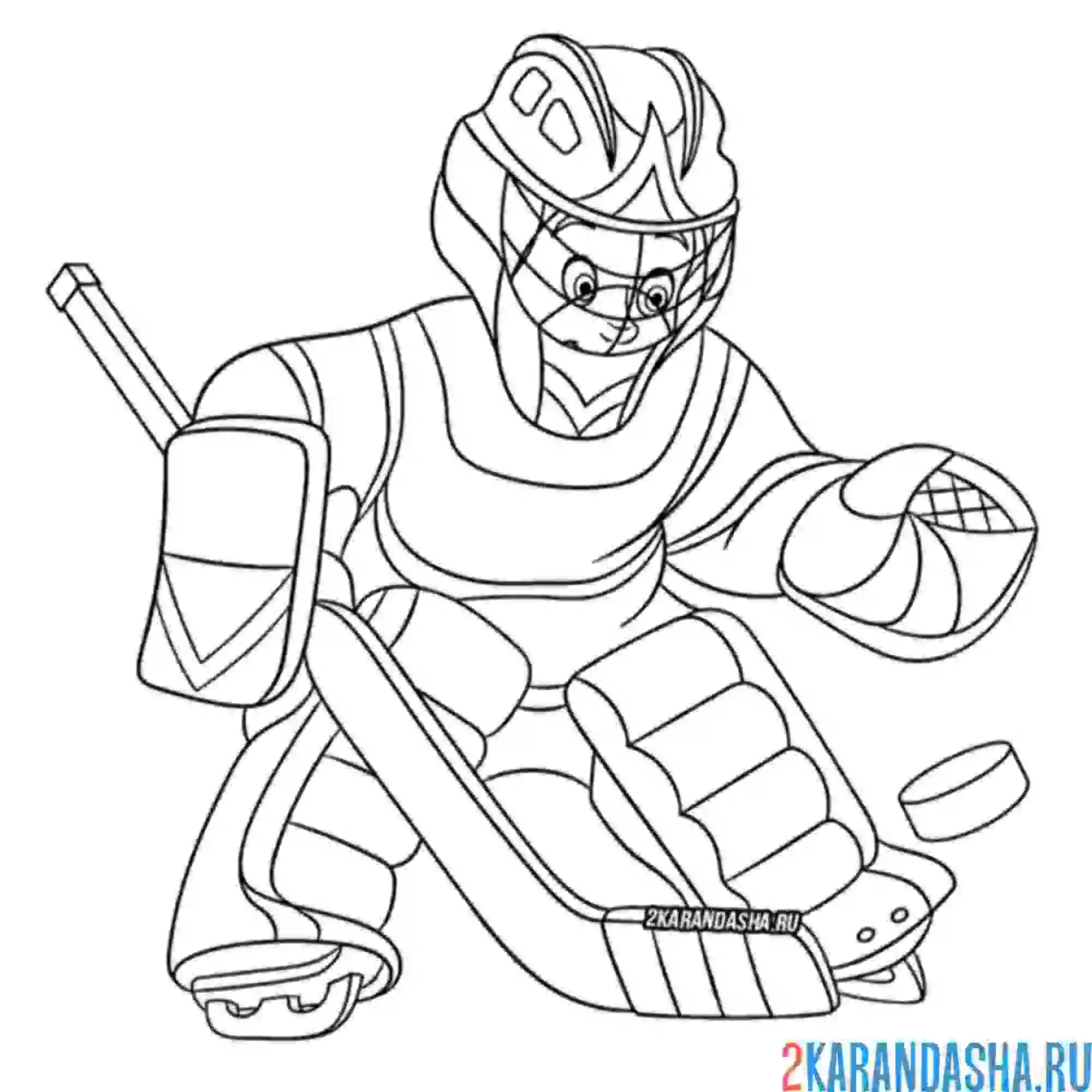 Раскраска хоккей вратарь