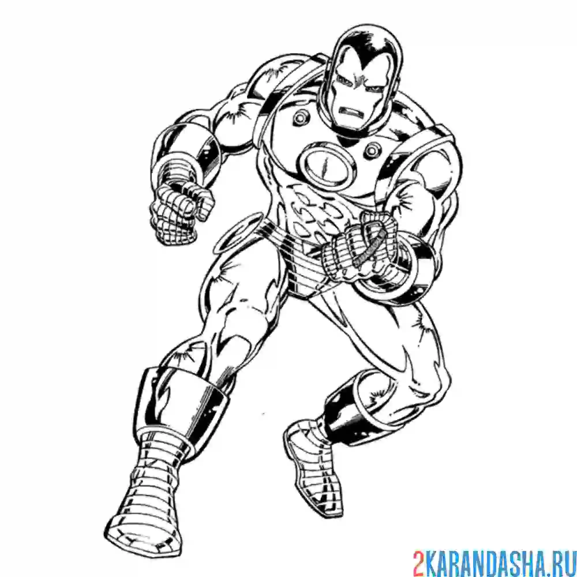 Раскраска железный человек супергерой звезда