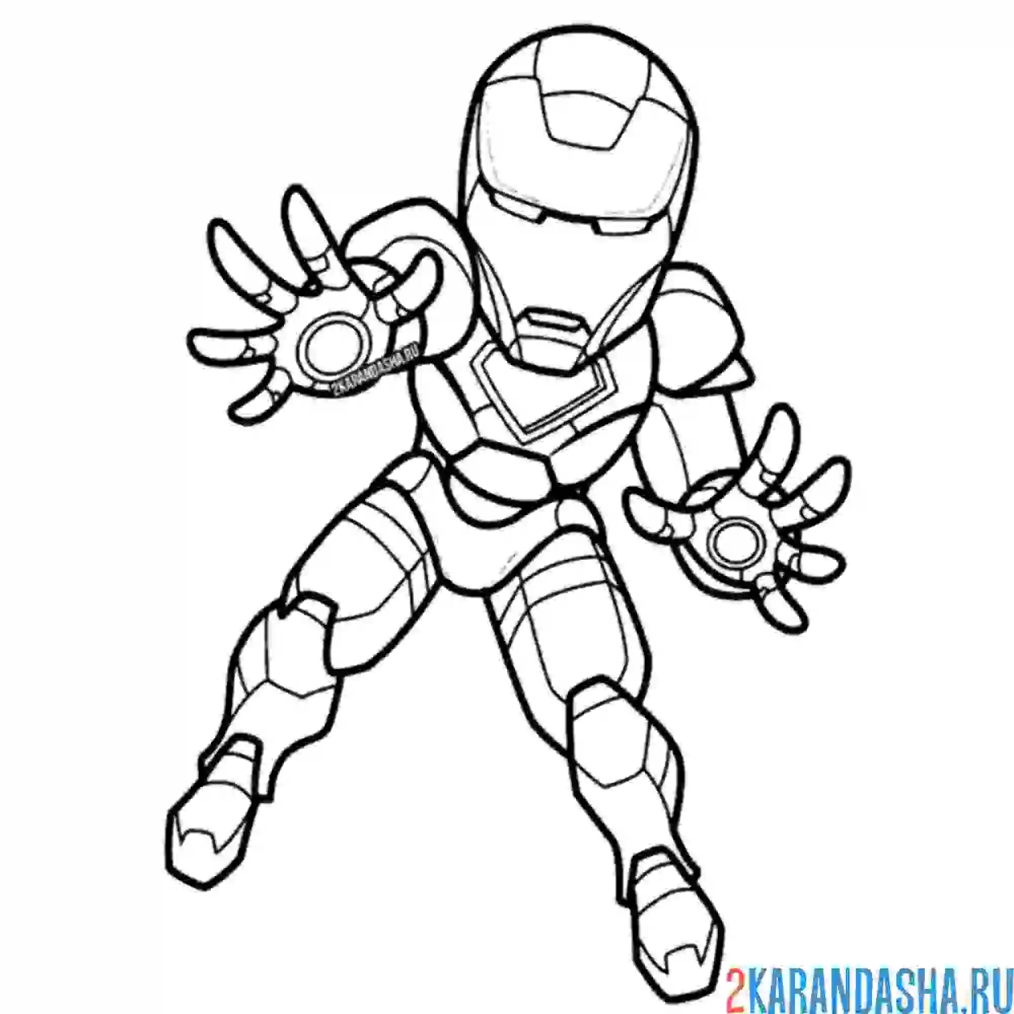 Раскраска железный человек в полете