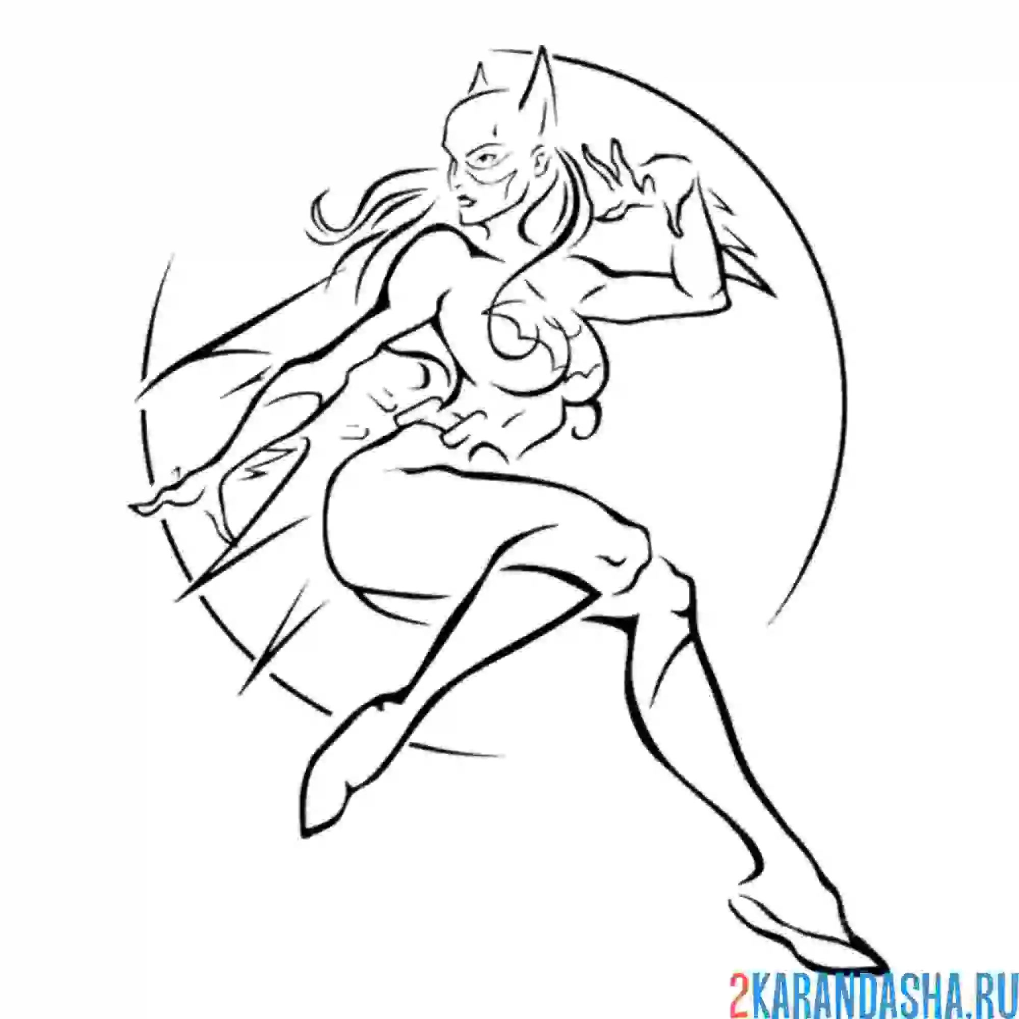 Раскраска женщина-кошка
