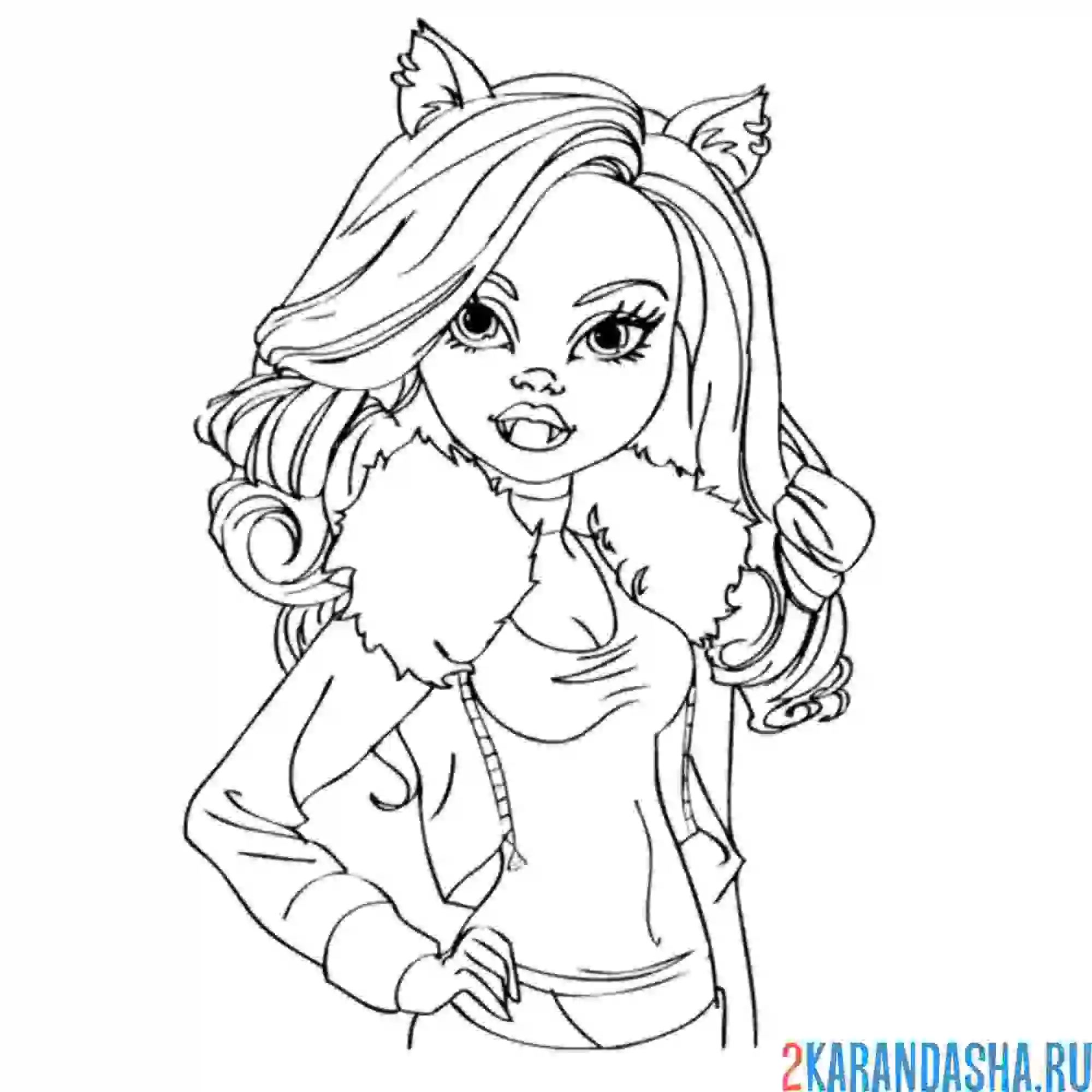 Раскраска монстр хай клодин вульф портрет
