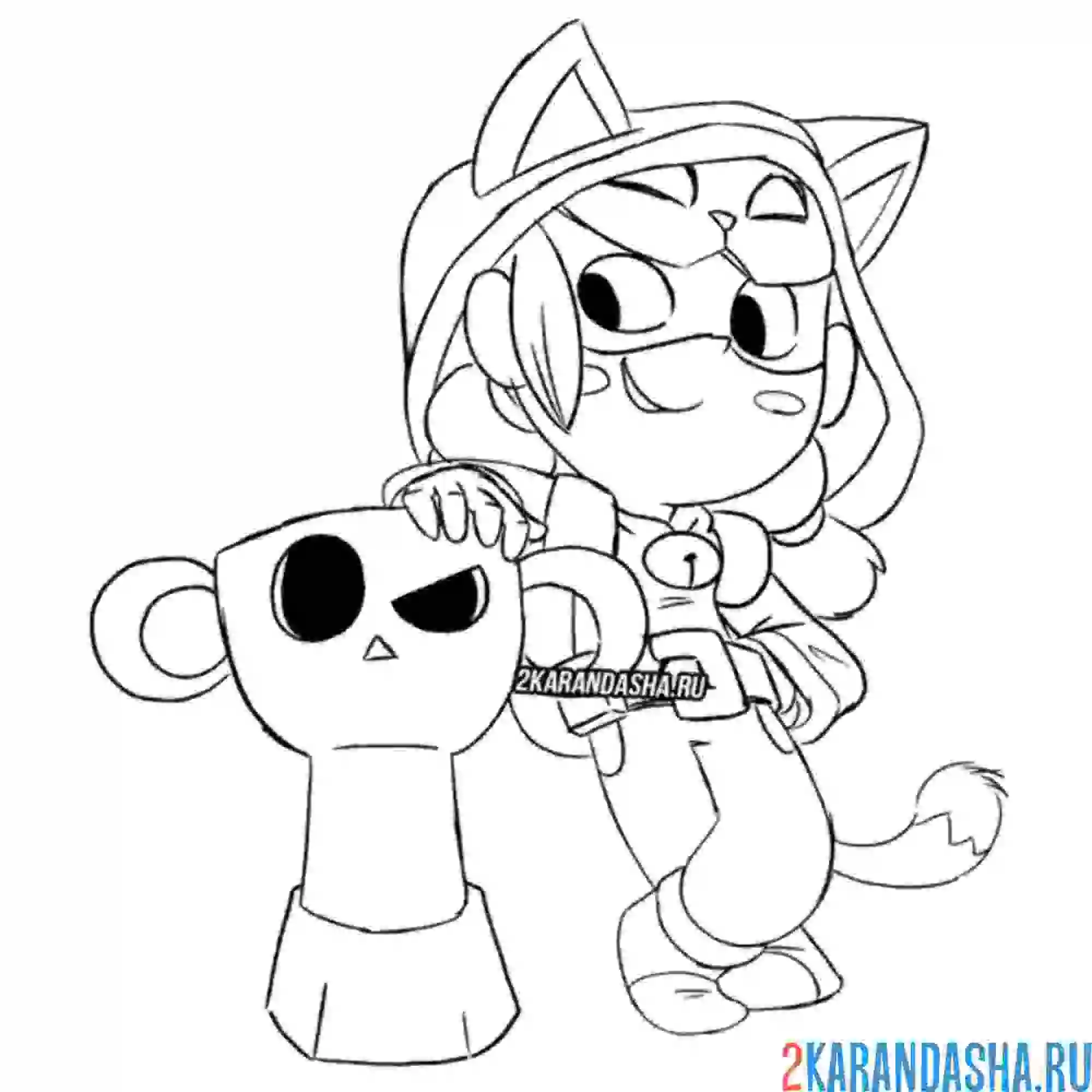 Раскраска кошка-воровка джесси скин