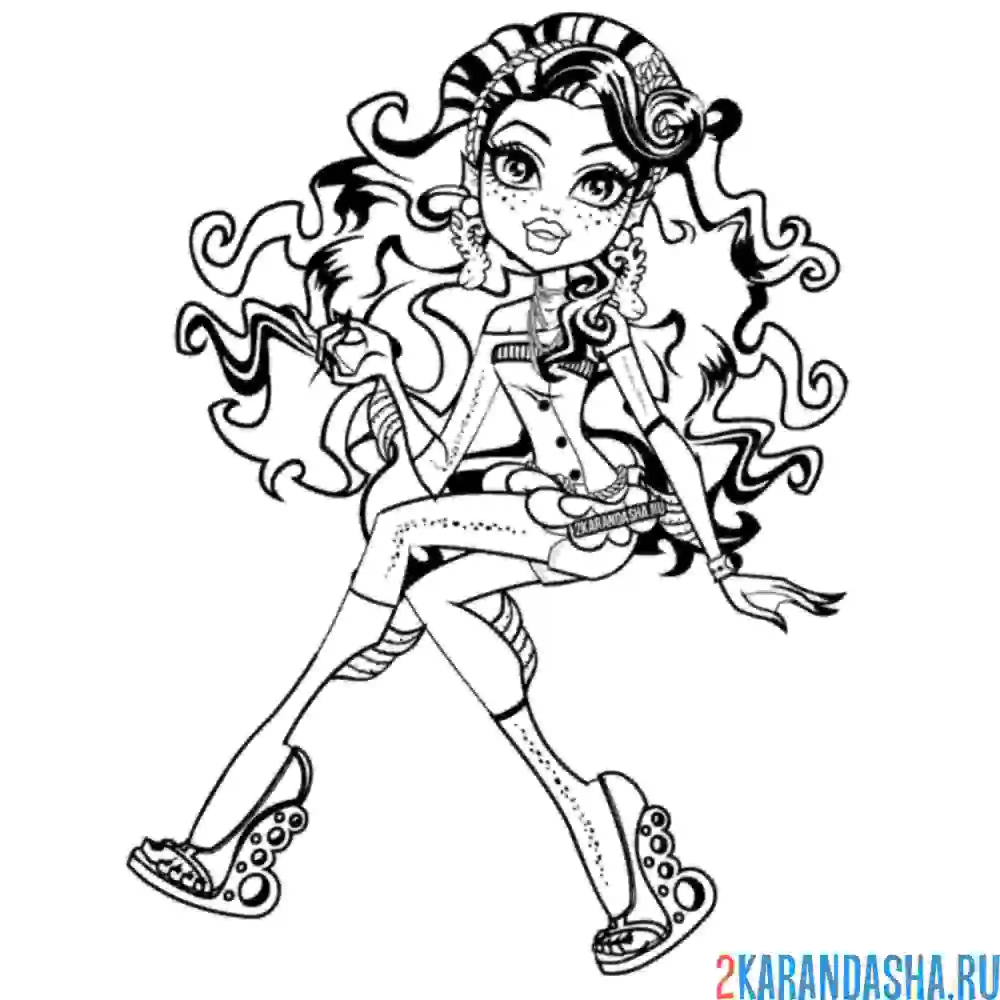 Раскраска лагуна блю кокетничает монстр хай