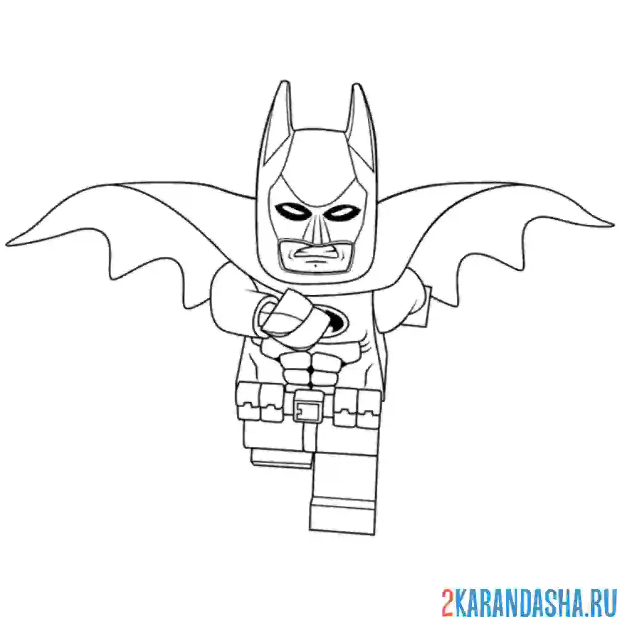 Раскраска лего бэтмен бежит