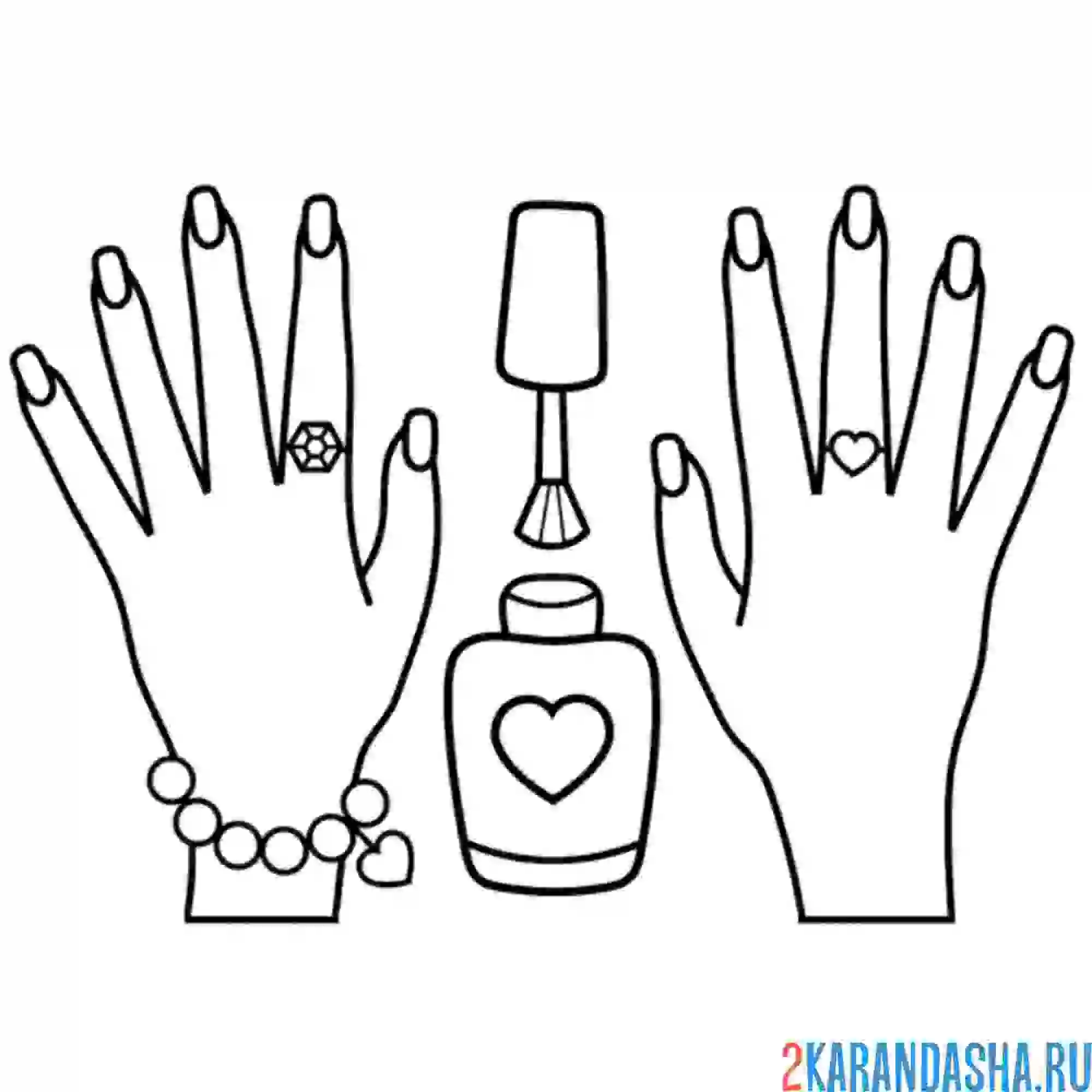 Раскраска левая и правая рука