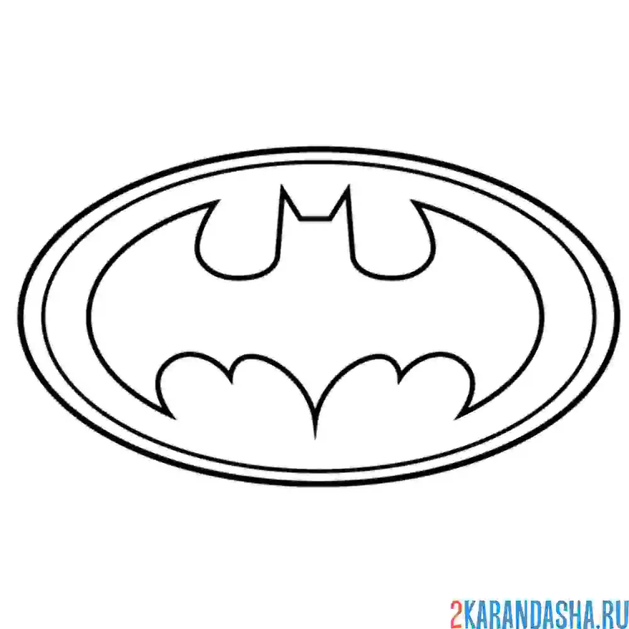Раскраска логотип бэтмен