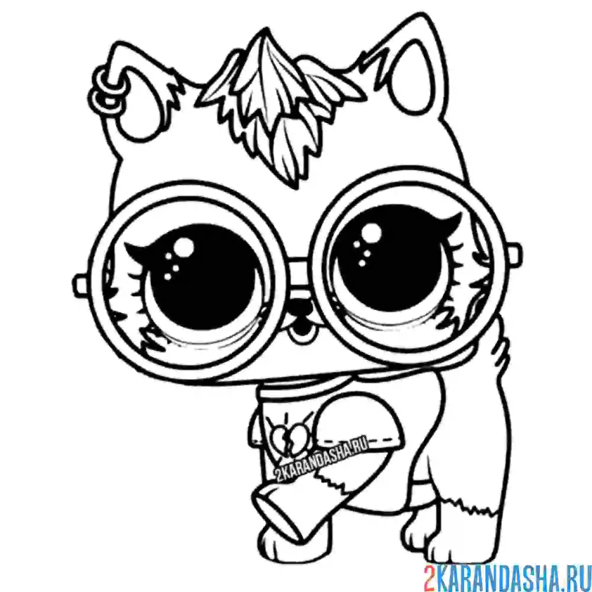 Раскраска лол питомцы щенок хаски