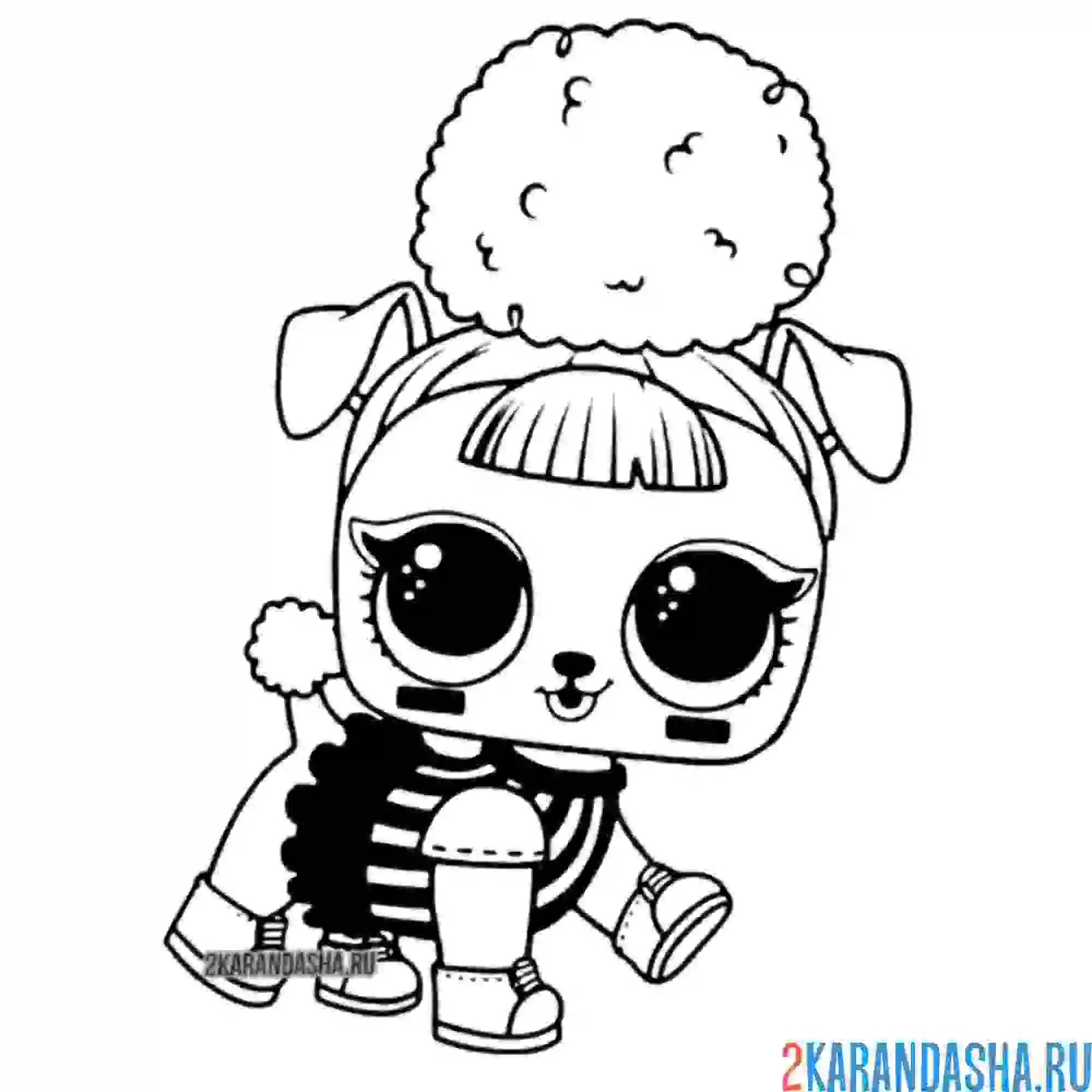 Раскраска лол питомцы щенок милашка
