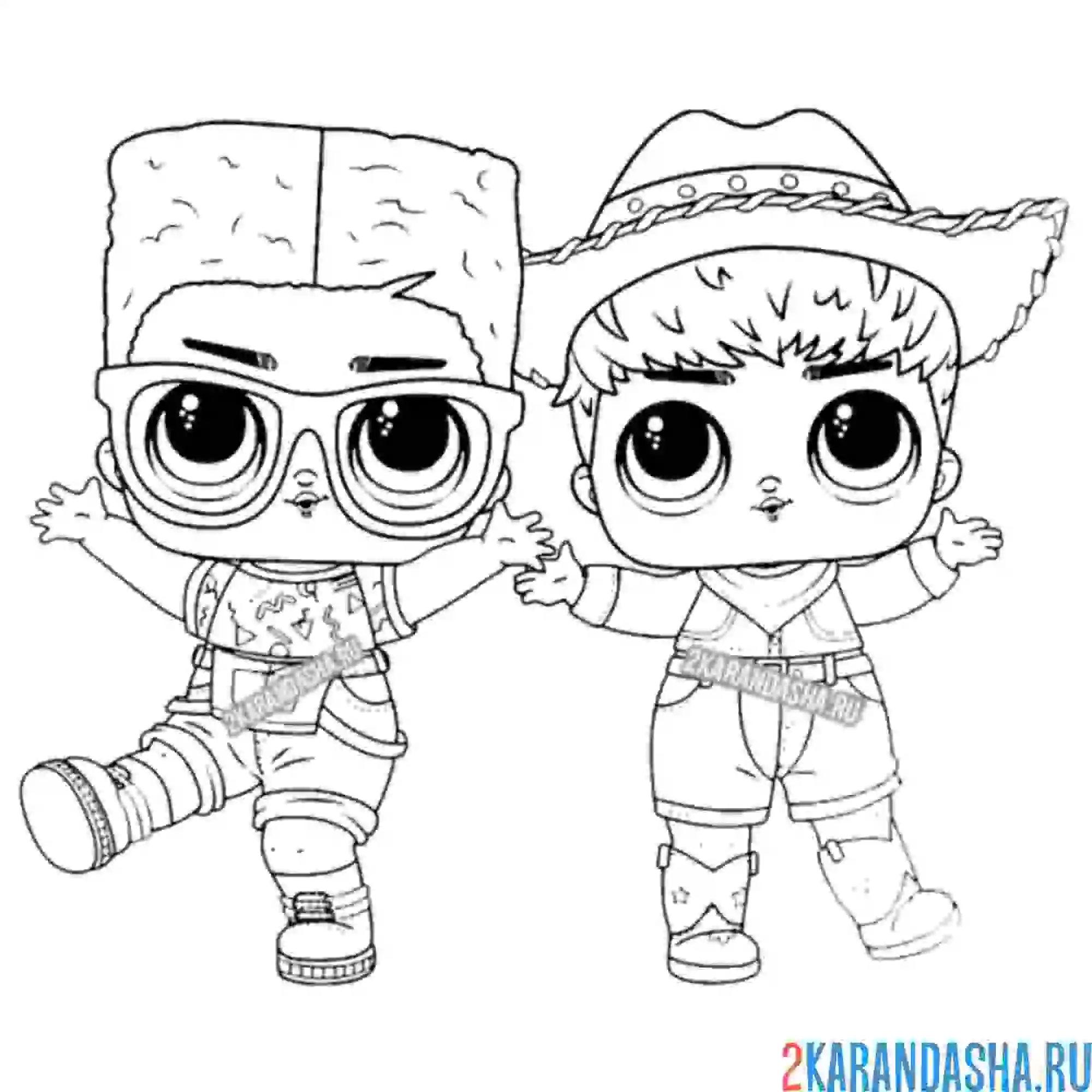 Раскраска мальчики куклы лол