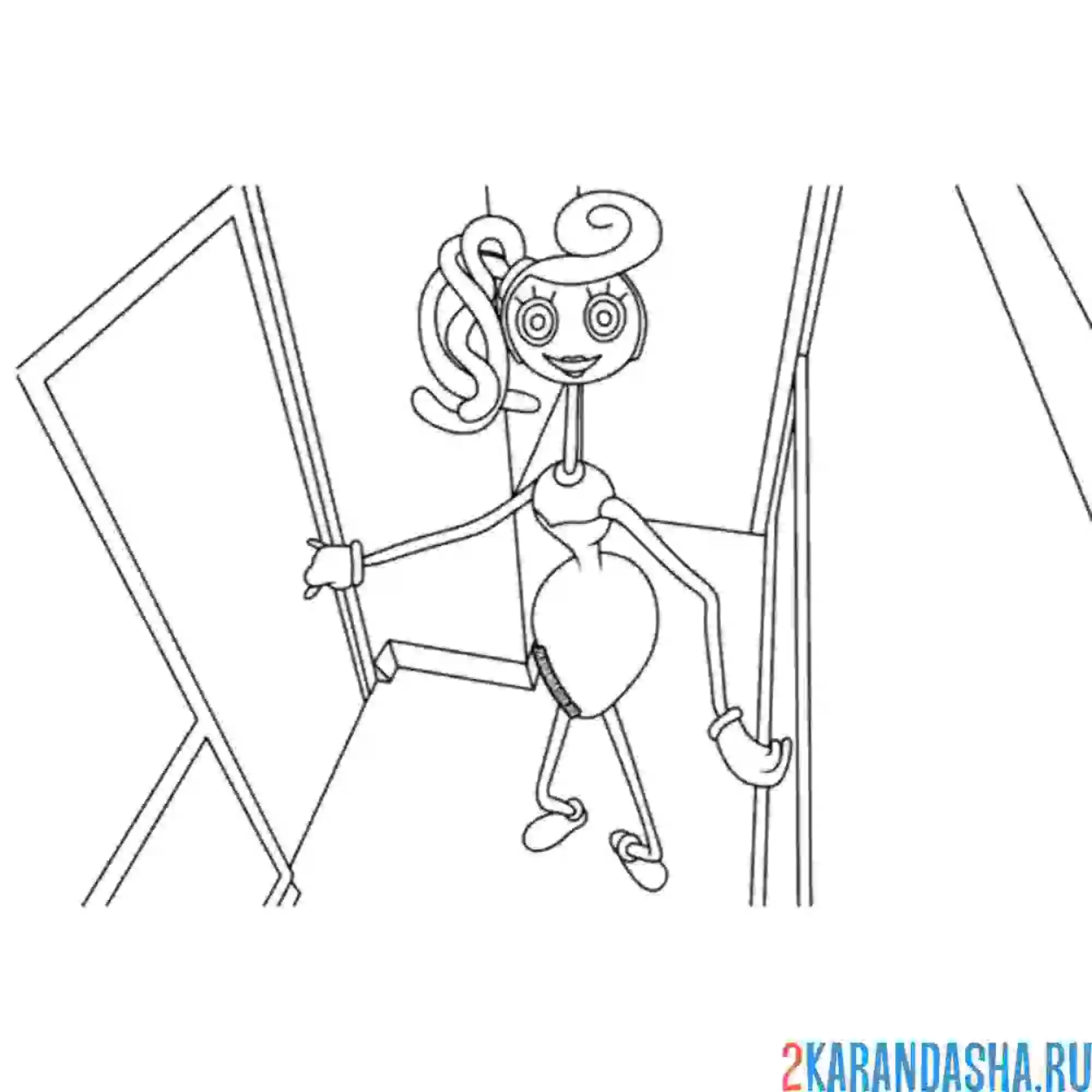 Раскраска мама длинные ноги хагги вагги