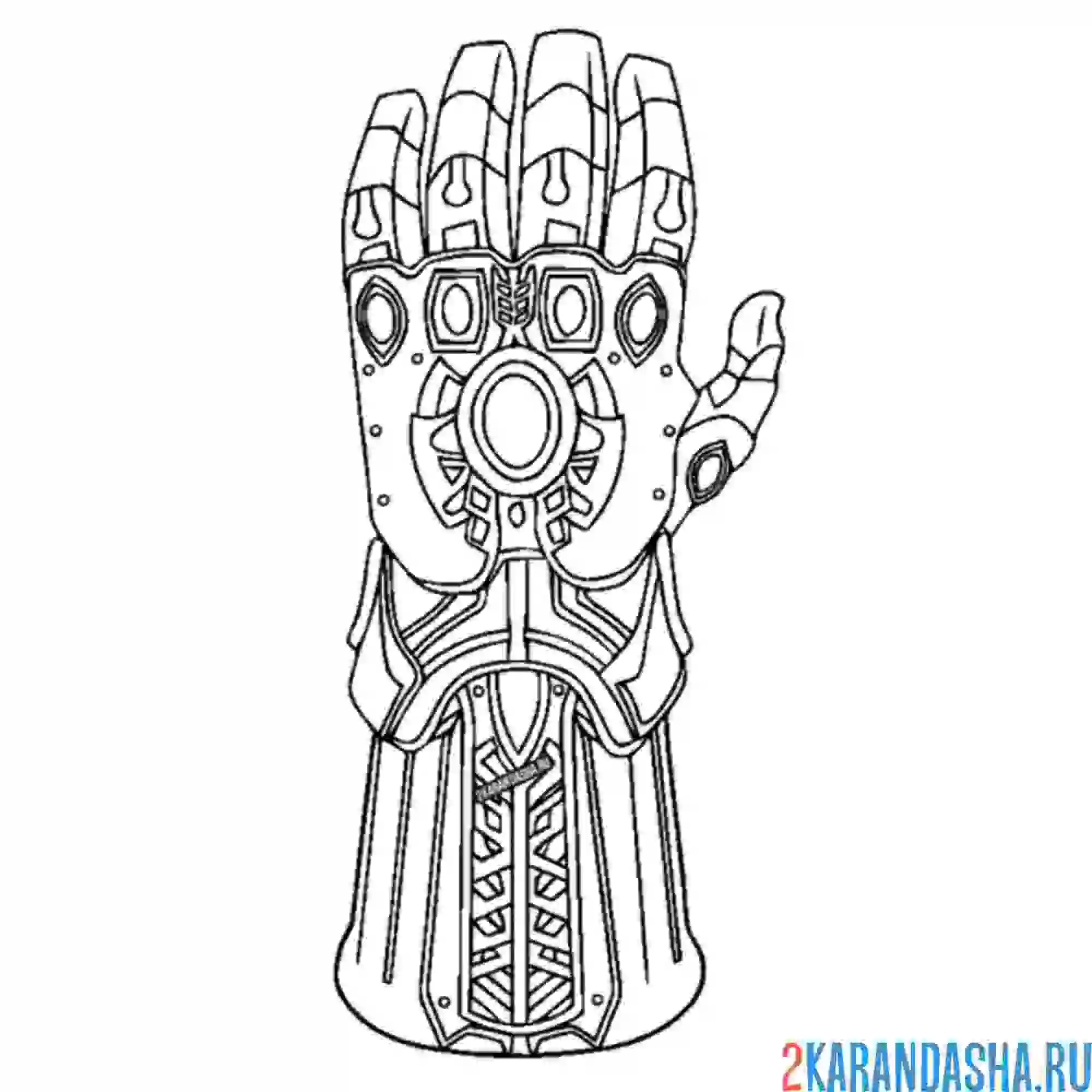 Раскраска мощная перчатка железного человека