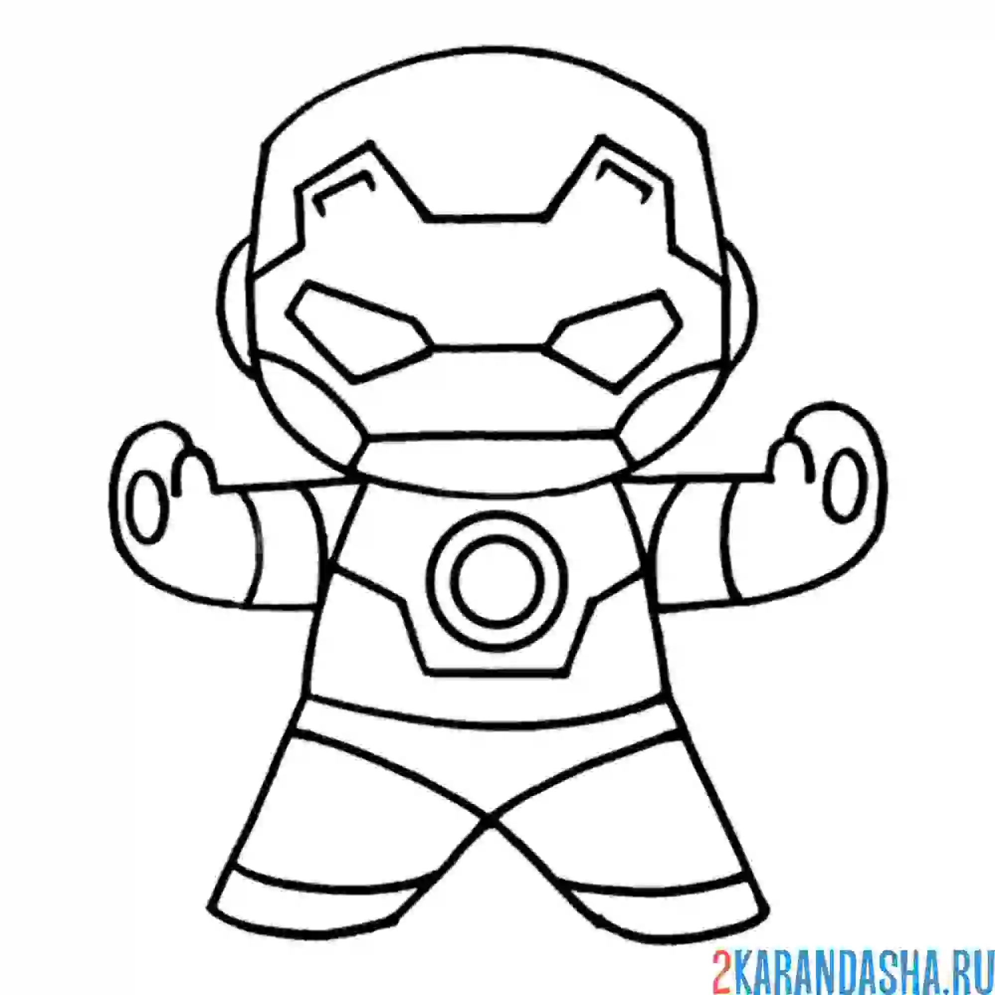 Раскраска мультяшный железный человек
