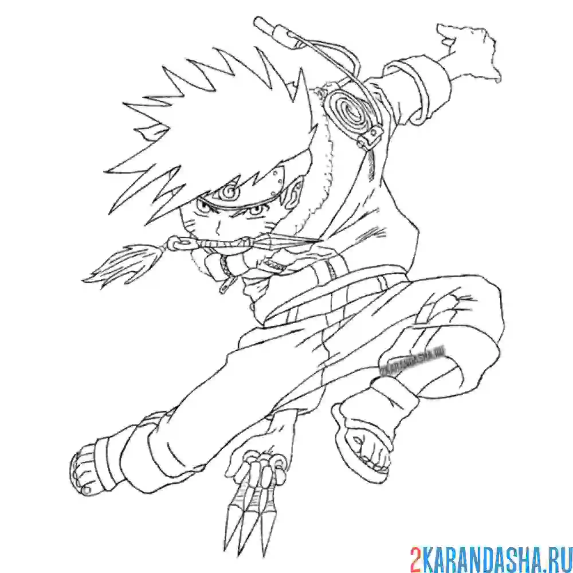 Раскраска наруто атака