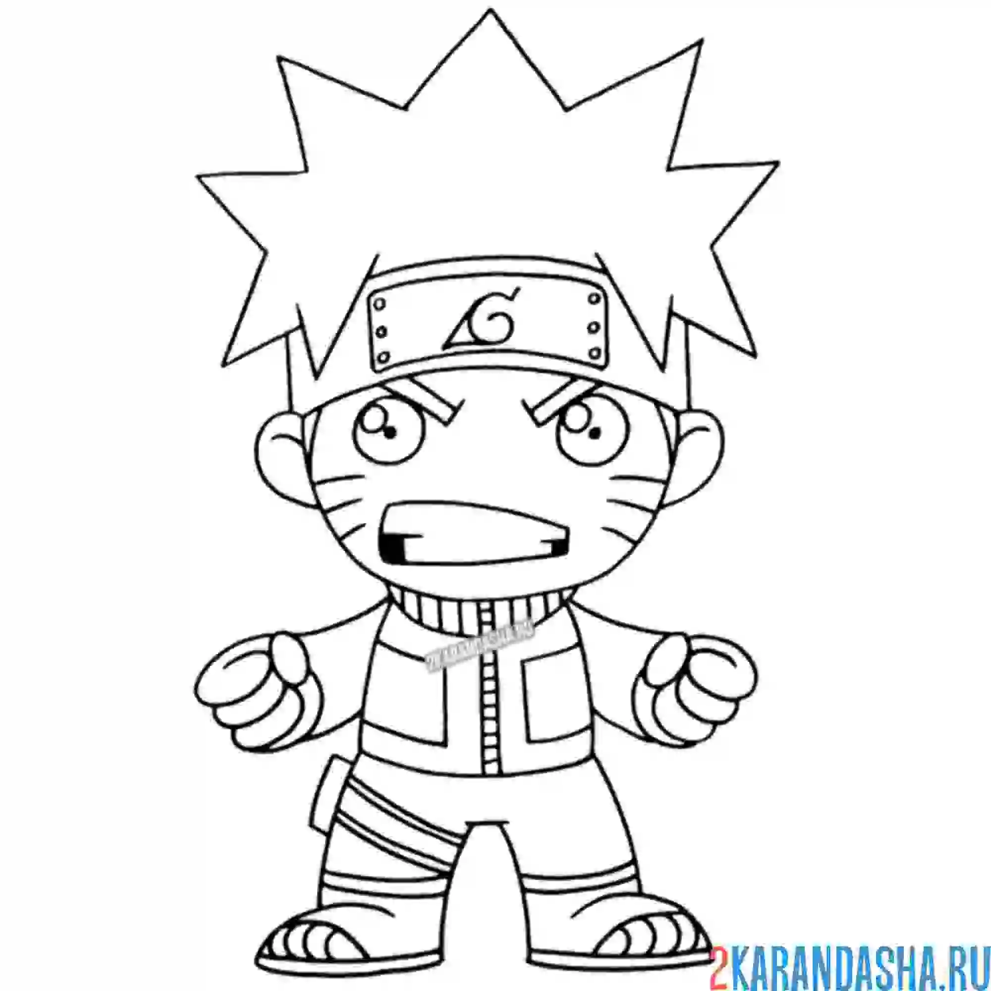 Раскраска наруто простой рисунок