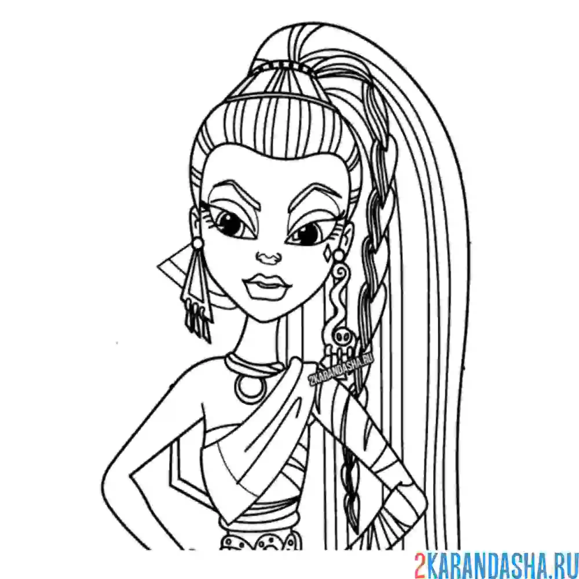 Раскраска монстр хай нефера де нил портрет