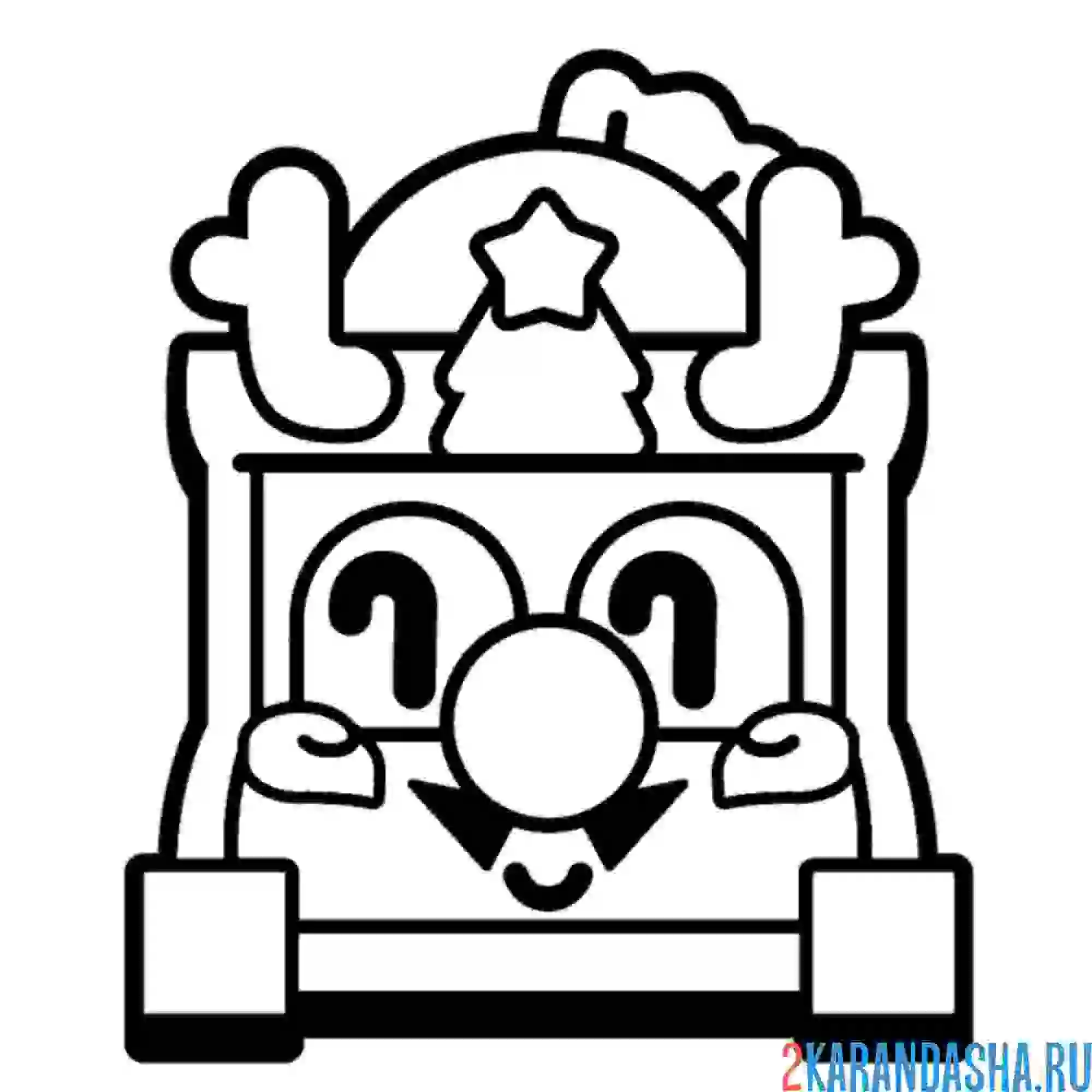 Раскраска новогодний грифф олень пин