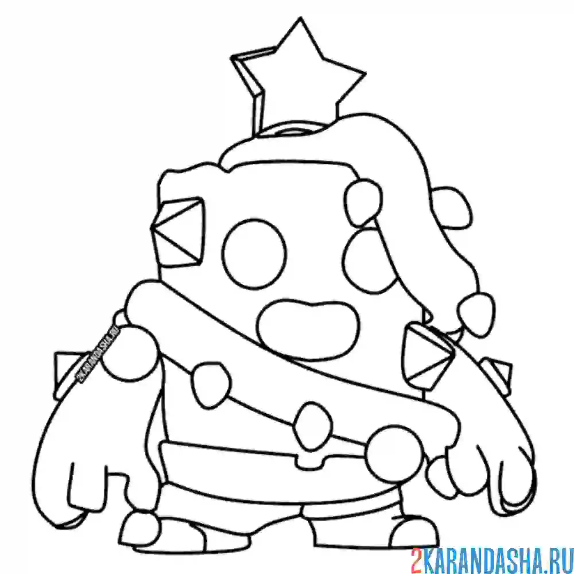 Раскраска новогодний спайк бревно (бревноновогодний)