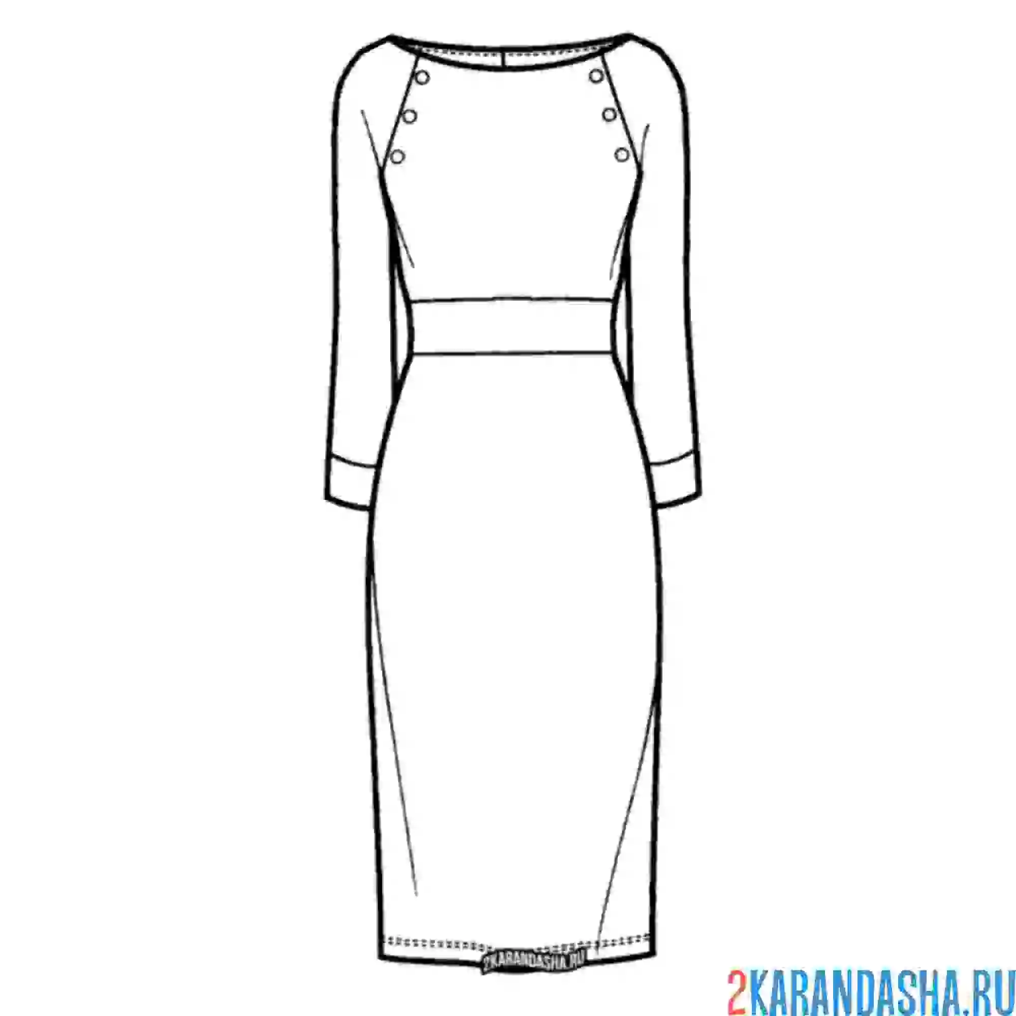 Раскраска офисное платье