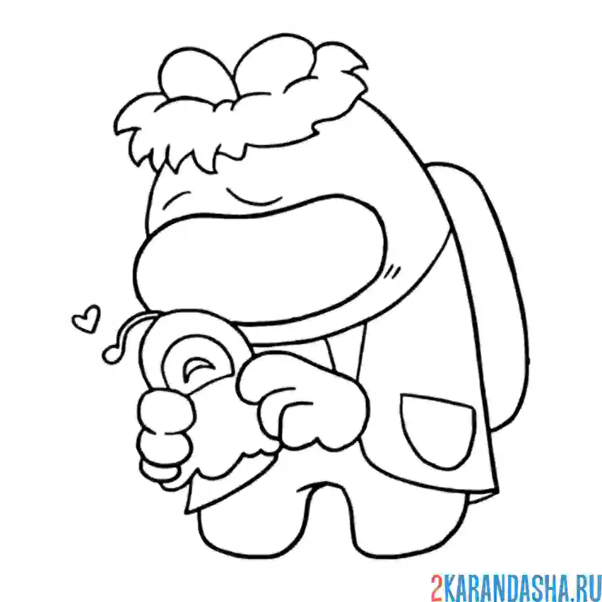 Раскраска амонг ас пасхальный самозванец (импостер)