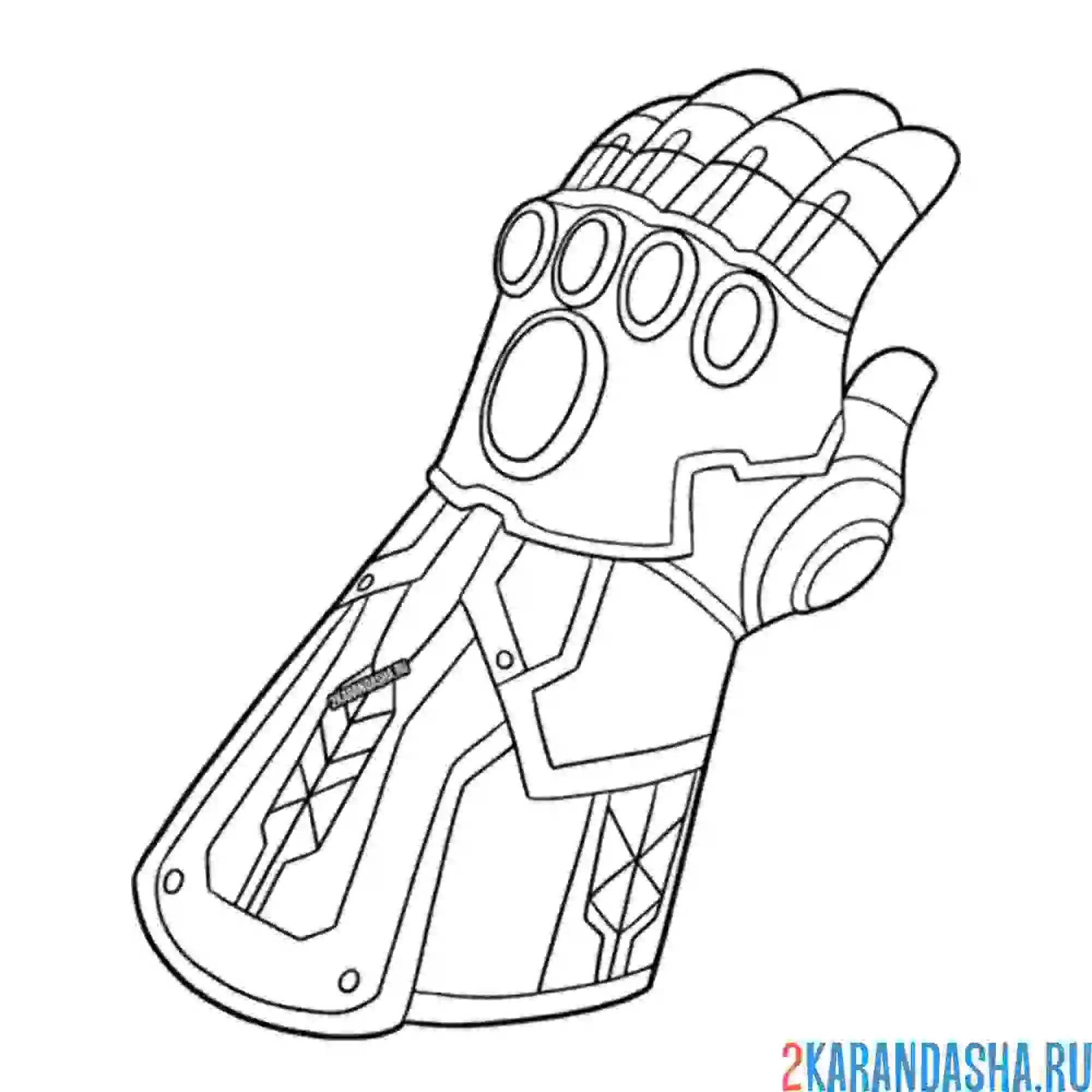 Раскраска перчатка от костюма железного человека
