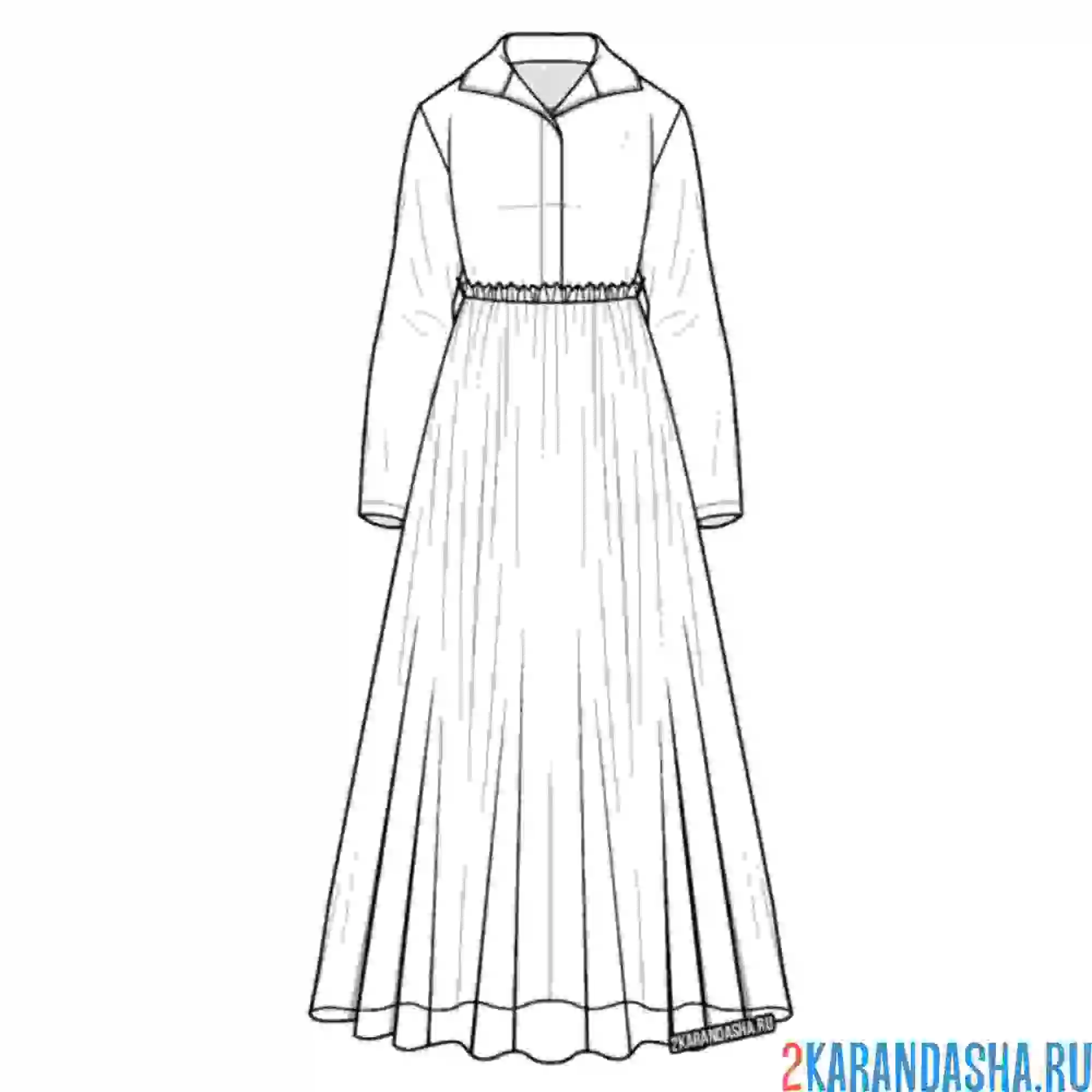 Раскраска платье рубашка