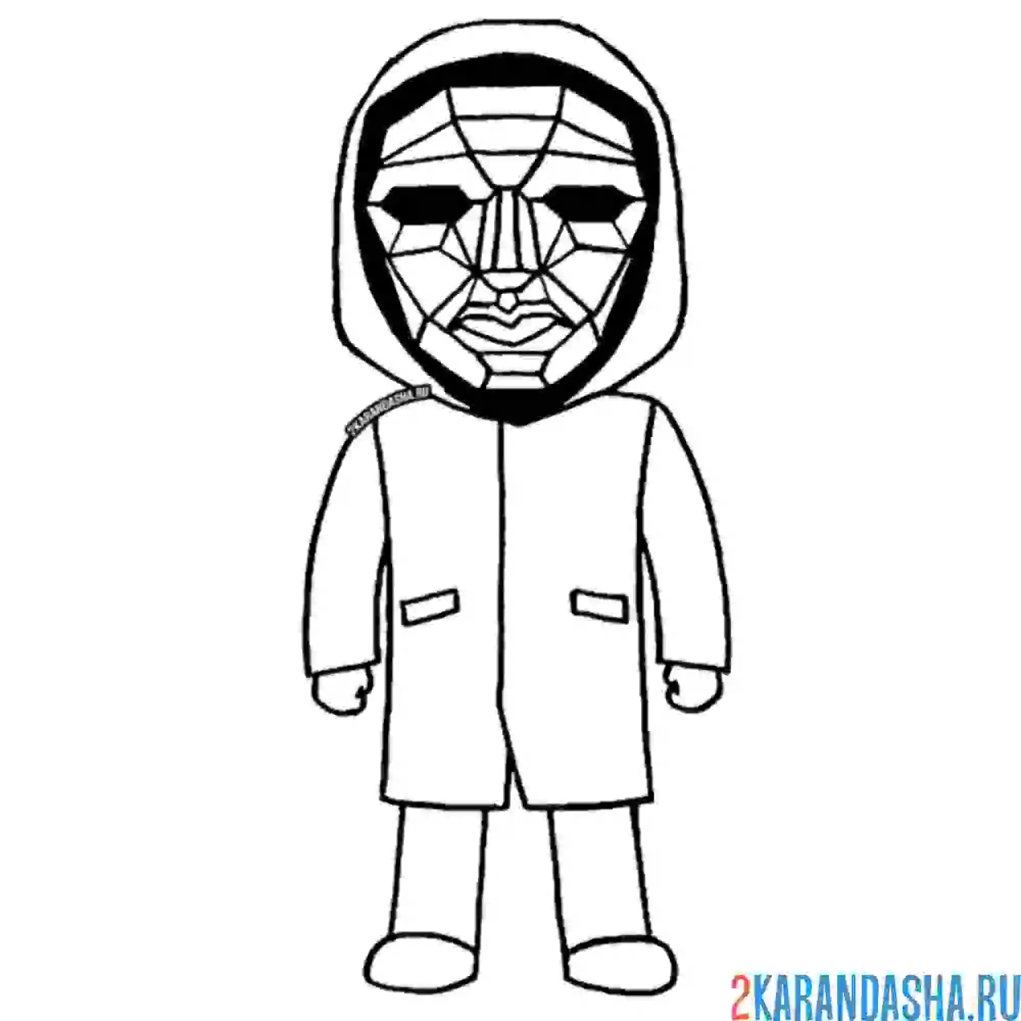 Раскраска распорядитель игра в кальмара