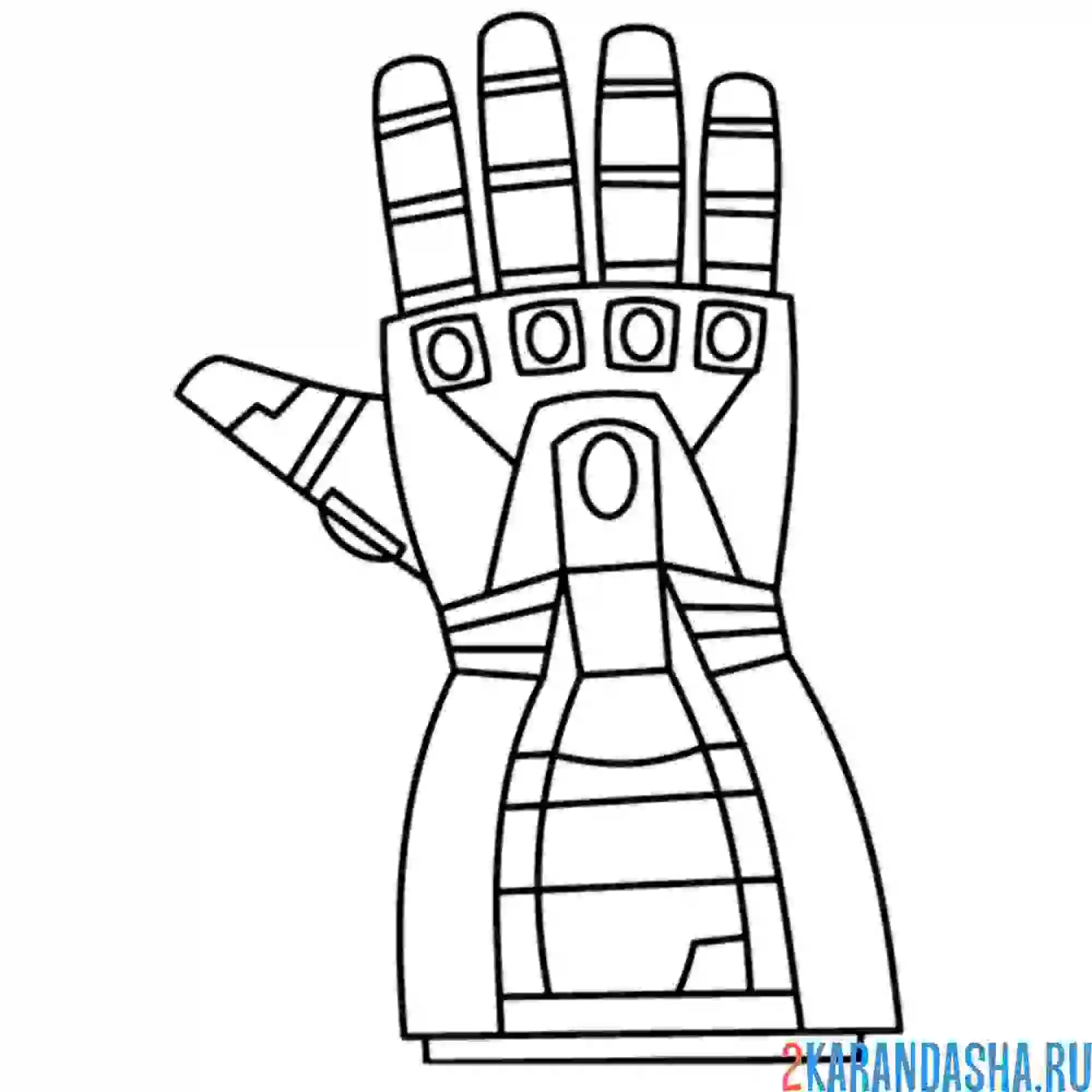 Раскраска рисунок перчатки железного человека