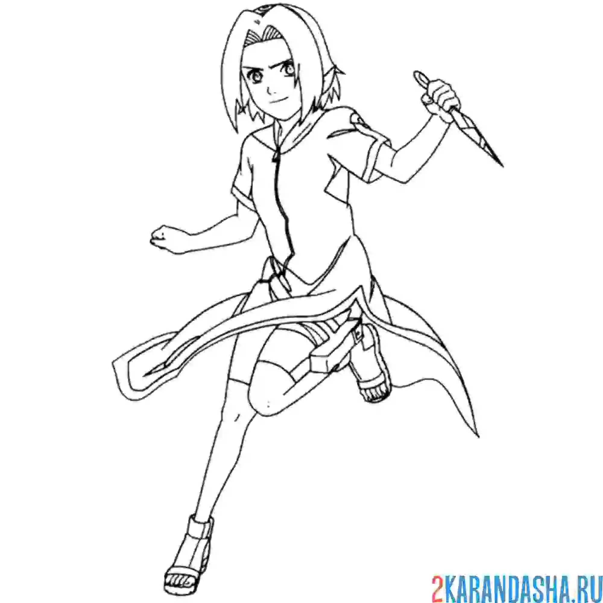 Раскраска сакура персонаж