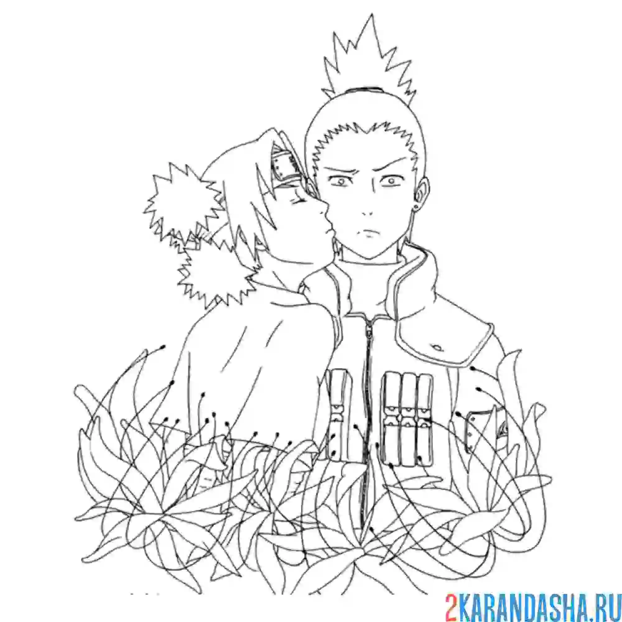 Раскраска шикимару и тэмари