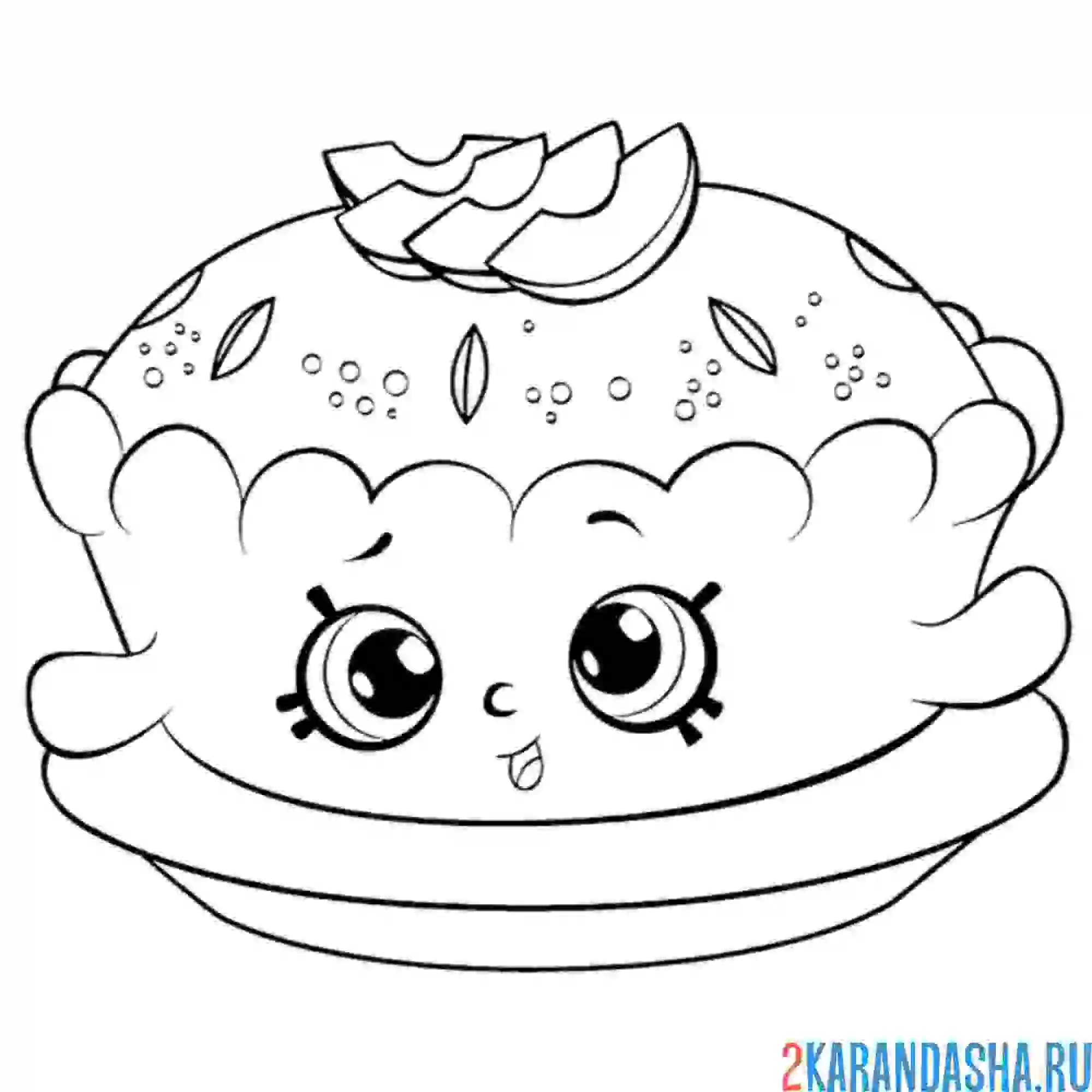 Раскраска шопкинс сладкий пирог