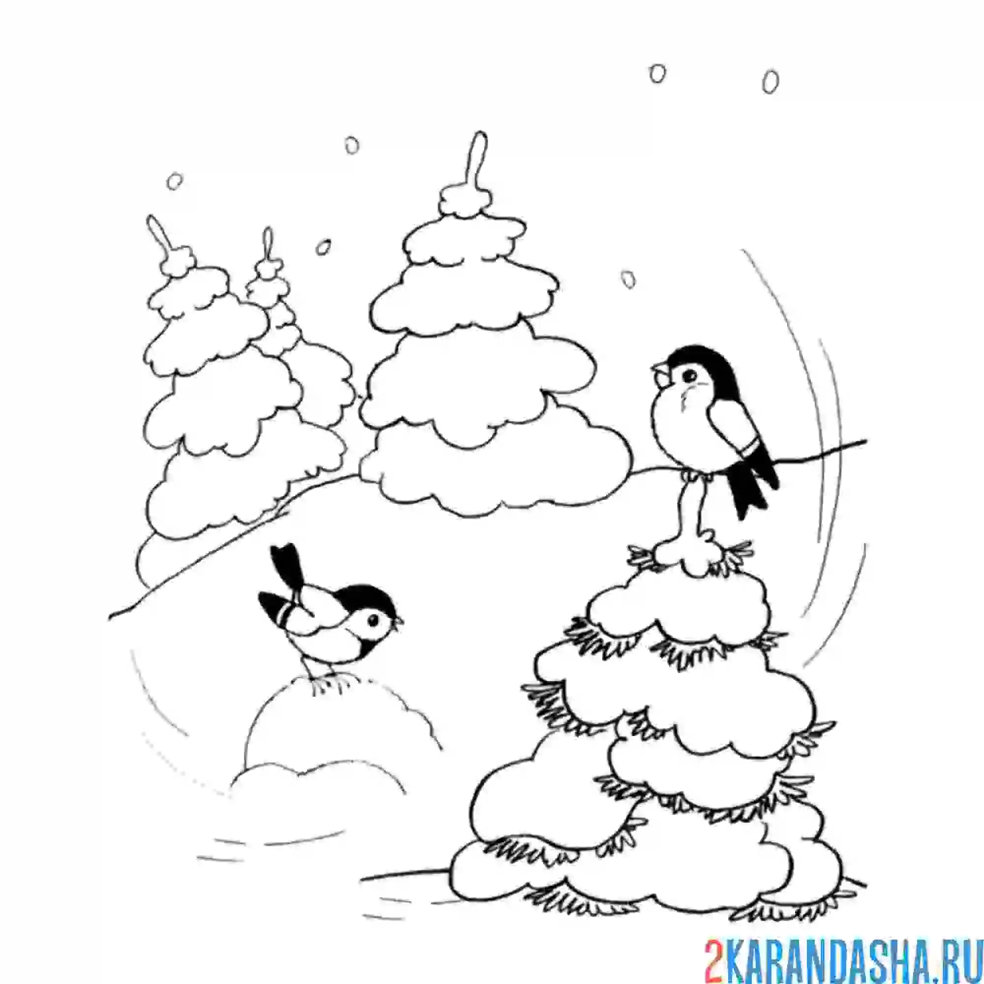 Рисунок зима карандашом
