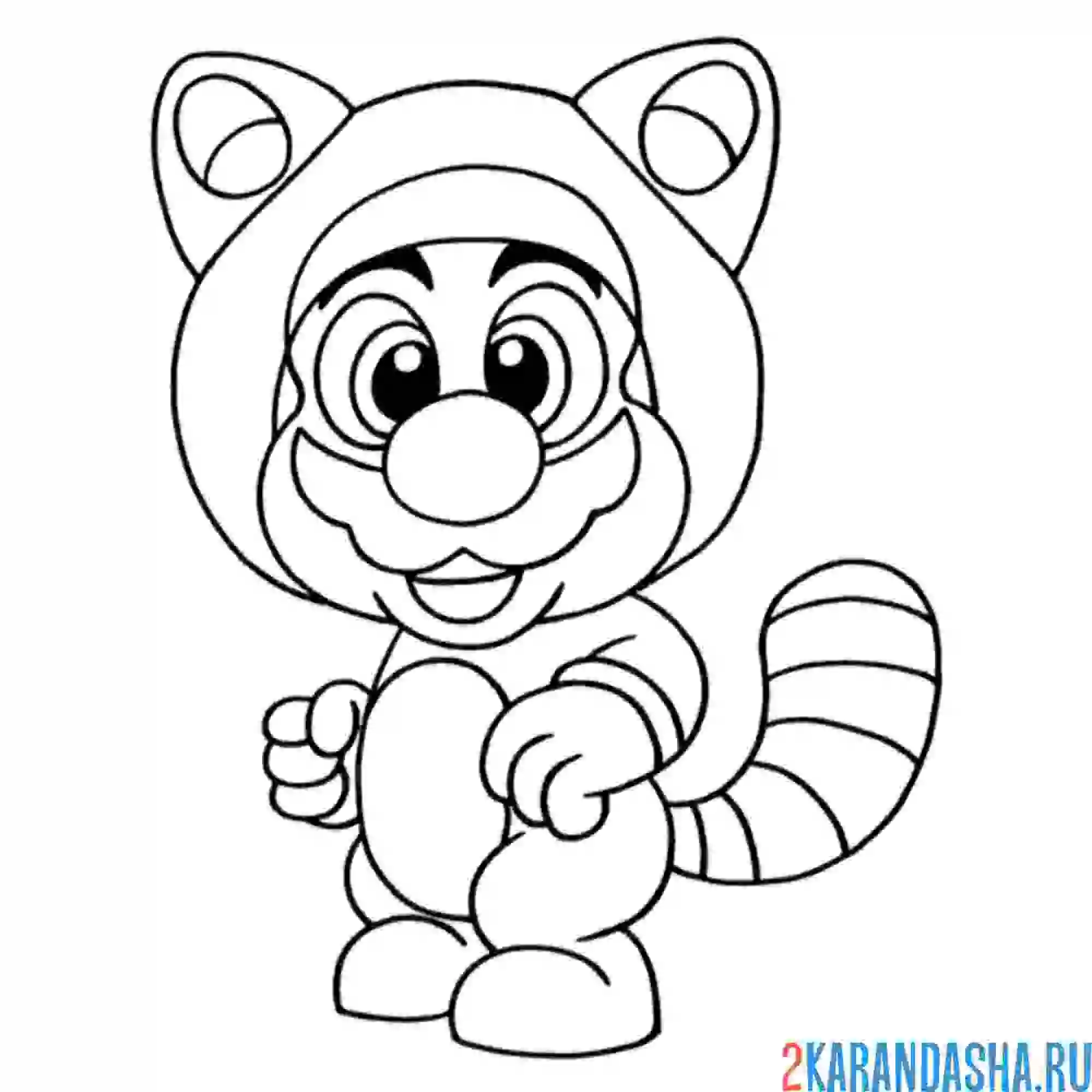 Раскраска тануки марио