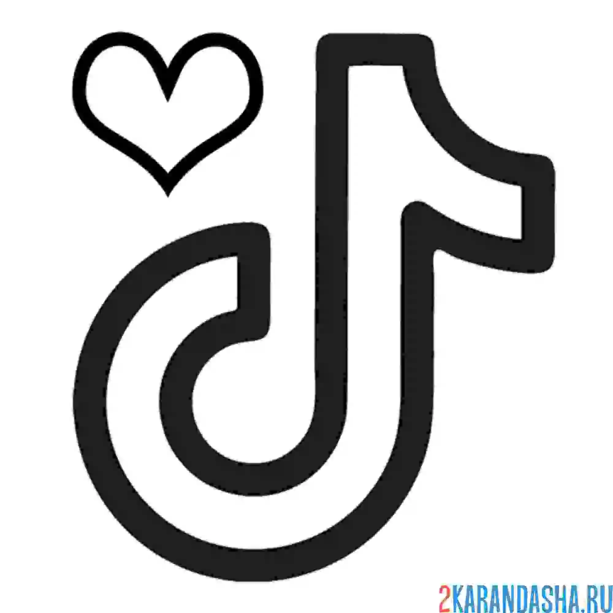 Раскраска тик ток сердечко