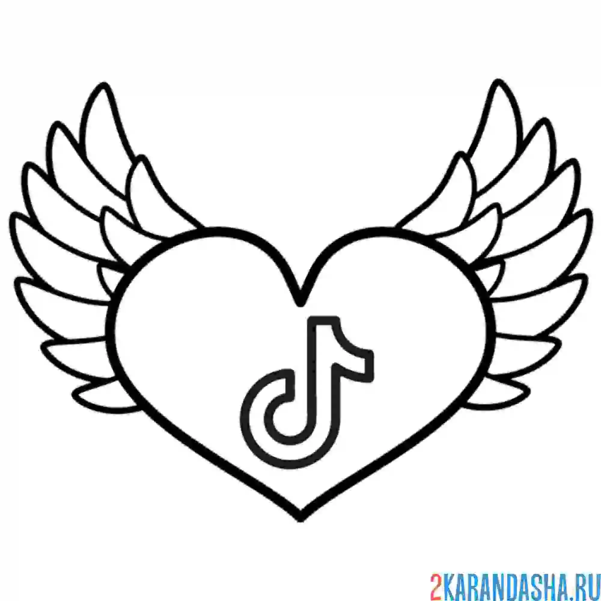 Раскраска тик ток в сердеце