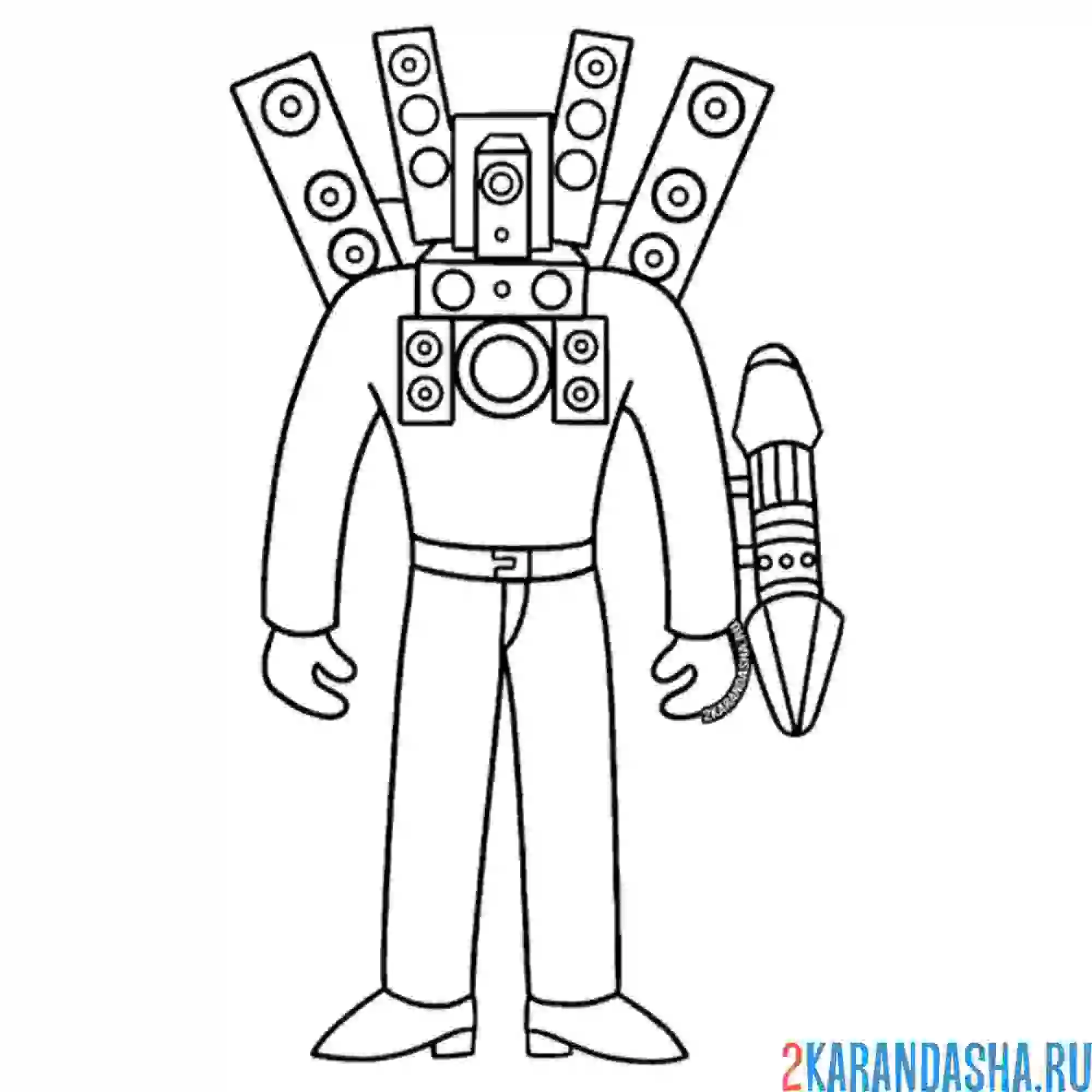 Раскраска титан спикермэн скибиди