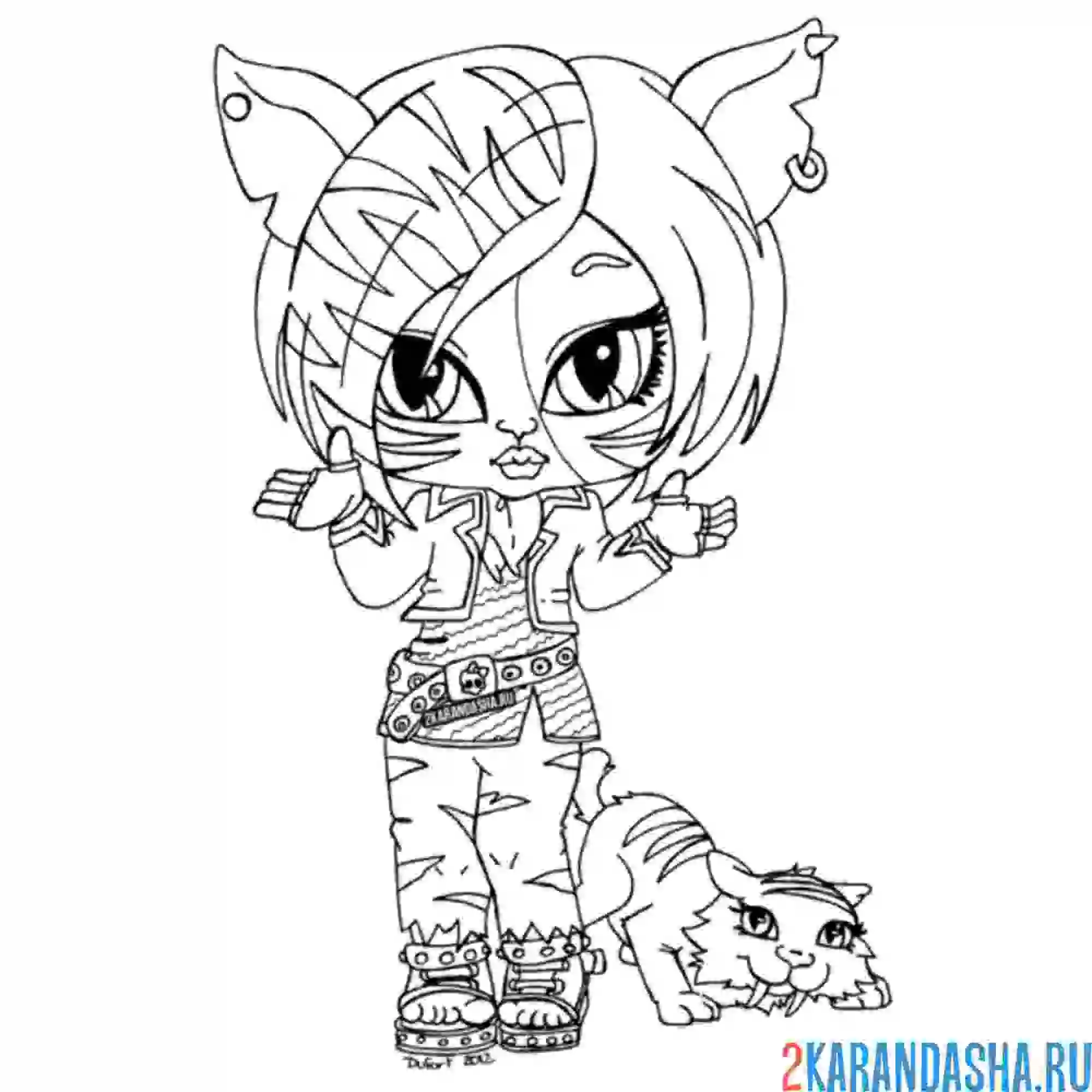 Раскраска монстр хай торалей страйп рисунок