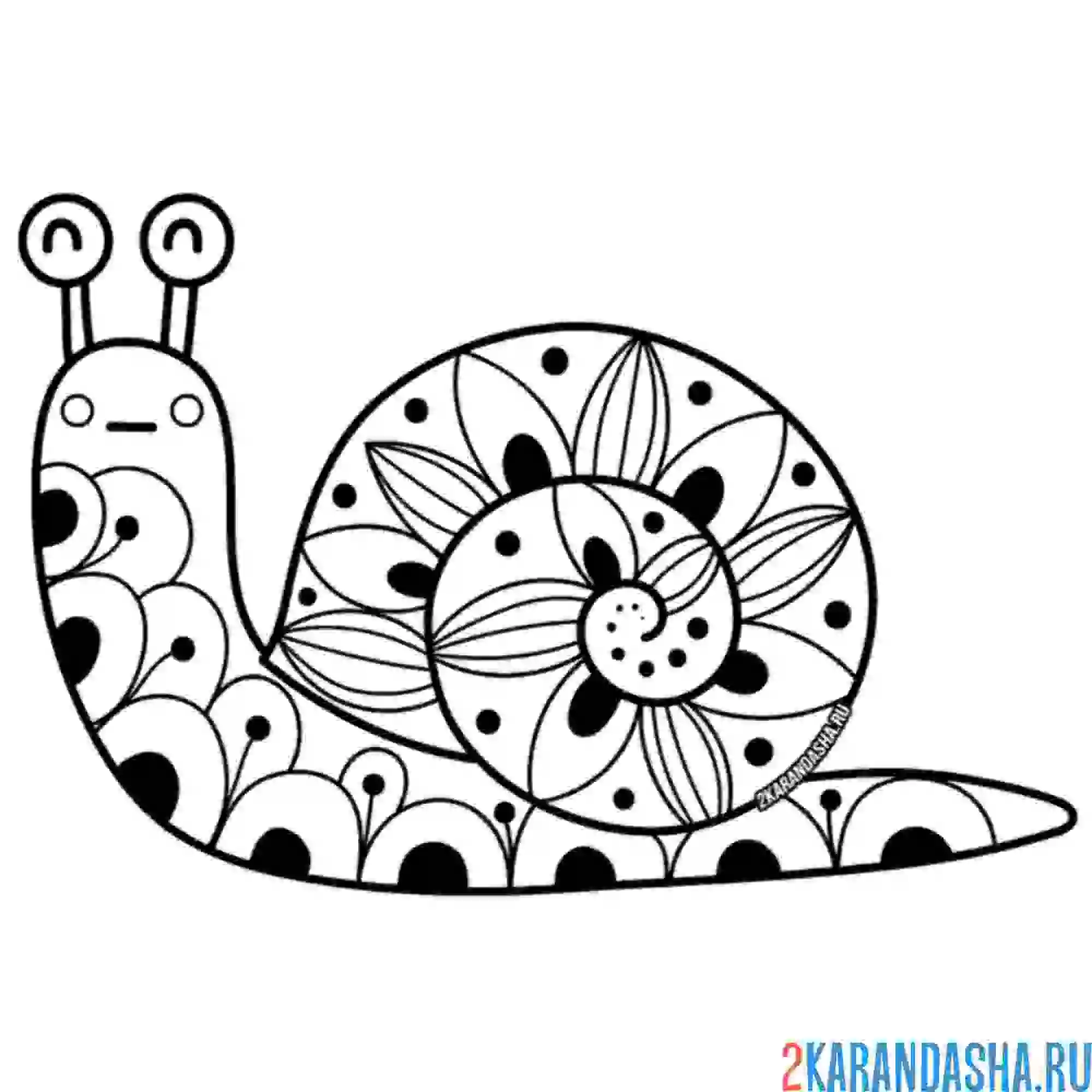 Раскраска улиточка для малышей